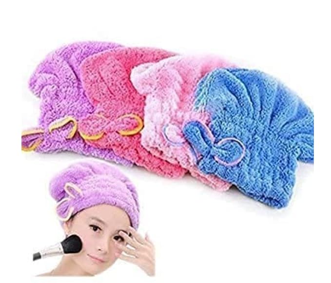 Premium Microfiber Hair Towel Wrap for Women - Soft & Absorbent Hair Turban for Quick Drying - Perfect for Post-Shower, Salon, Gym & Travel Use