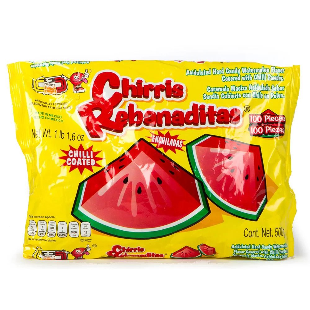 Candy Pop Chirris Rebanaditas - 100 Count Bag | Sweet & Tangy Mexican Candy for Parties, Snacking & Gifting