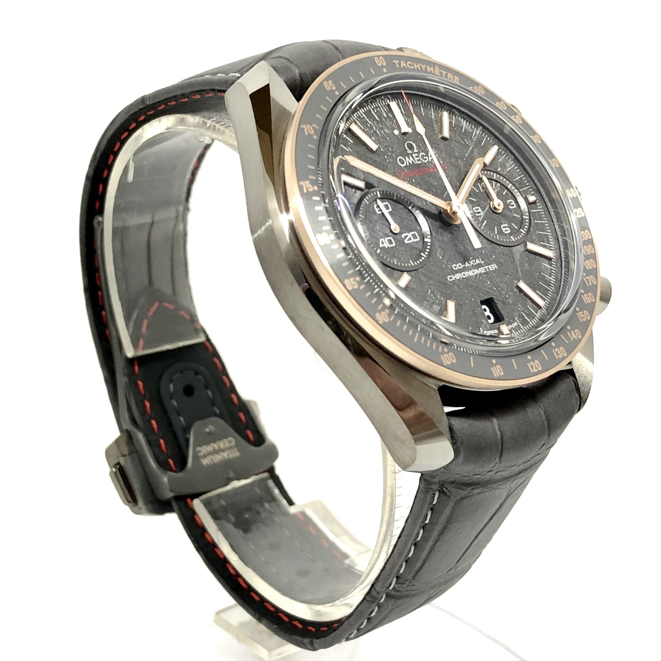 Omega Speedmaster Moonwatch Co-Axial Chronograph Men's Watch - 18K Sedna™ Gold & Ceramic Case with Meteorite Dial - Luxury Dress Watch for Business, Formal Events & Collectors