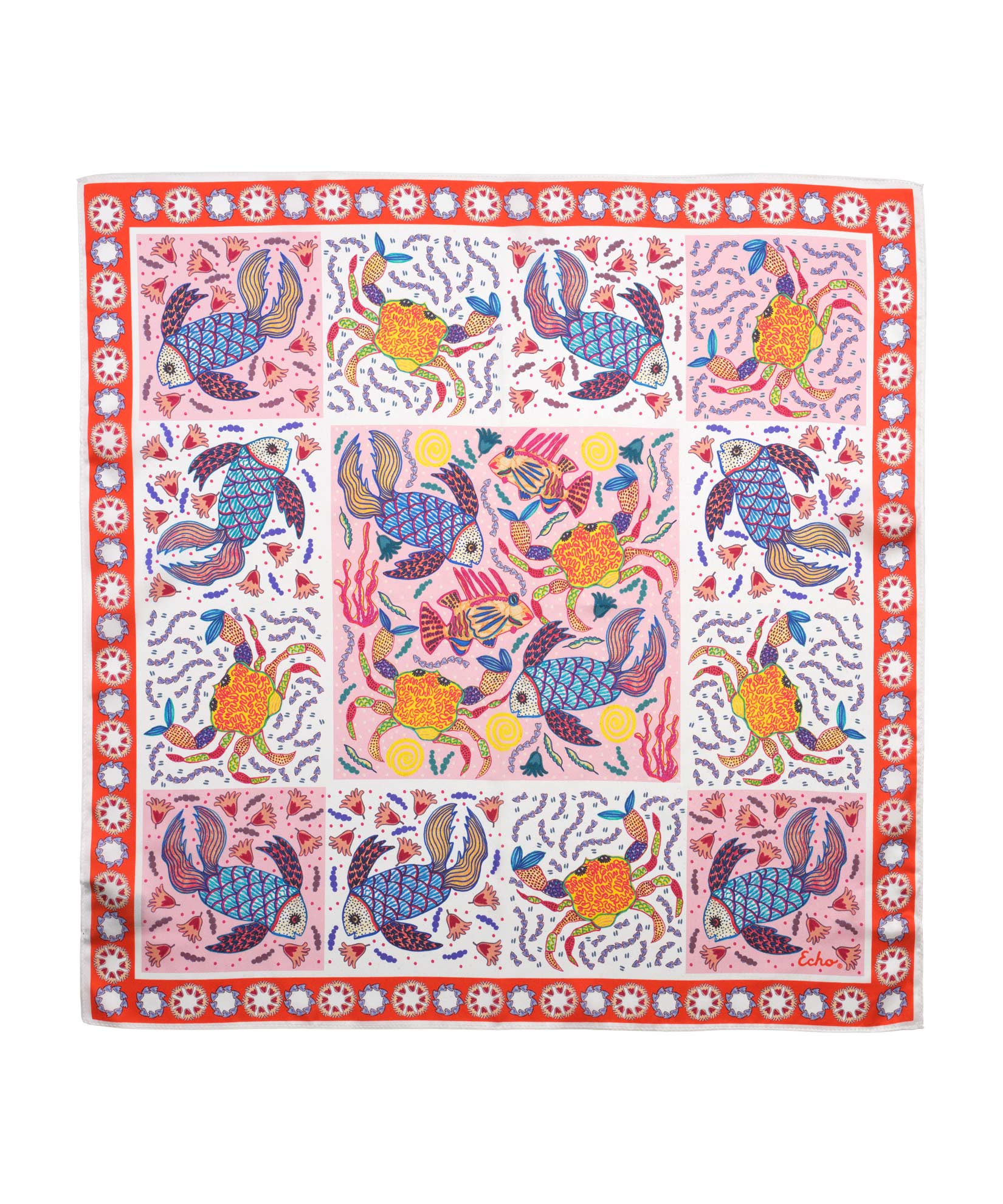 Stylish Crab Print Silk Bandana for Women & Men - Fashionable Head Scarf, Hair Accessory, Neck Wrap - Perfect for Outdoor Activities, Beach, Travel & Casual Wear