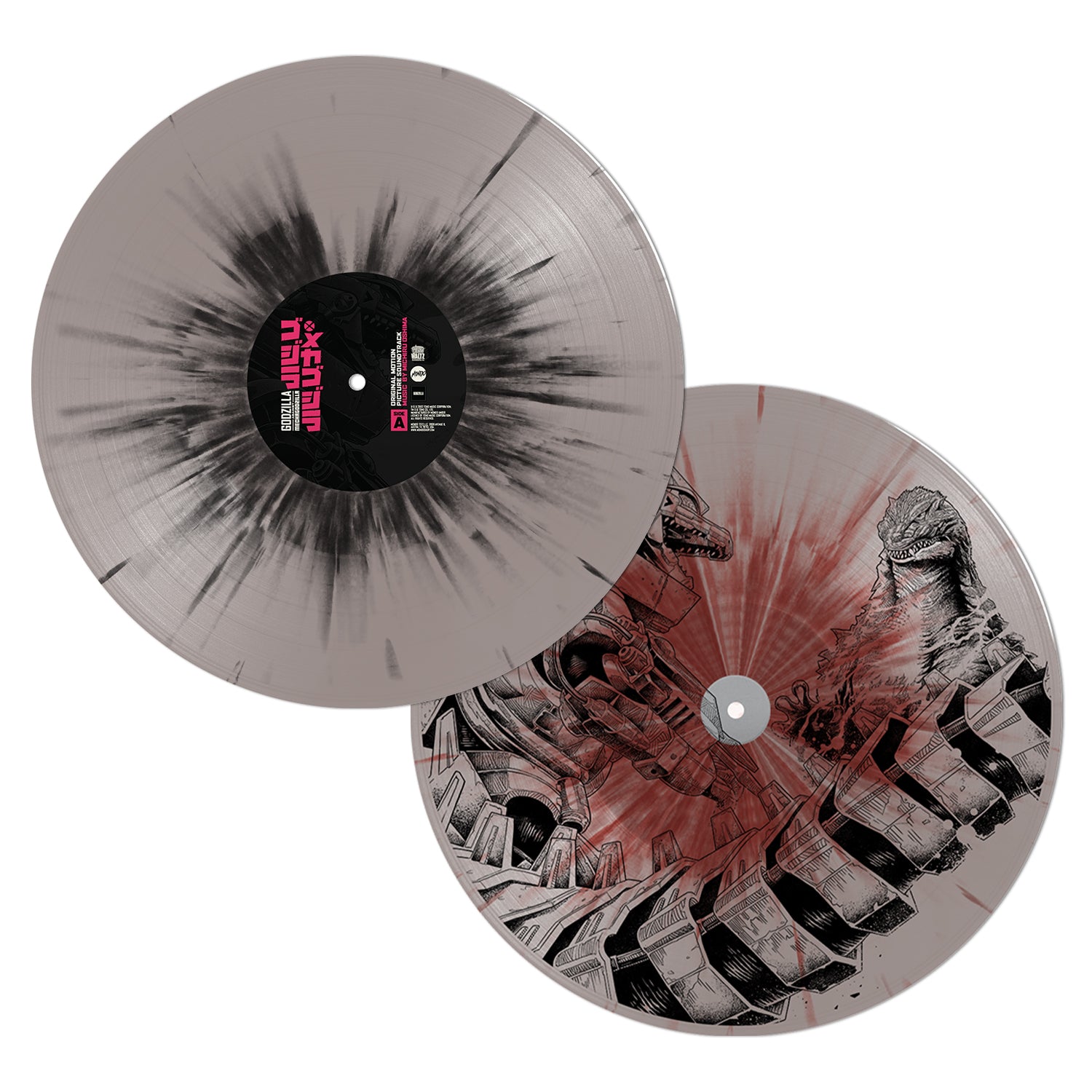 Mech Vinyl Silver with Black Splatter
