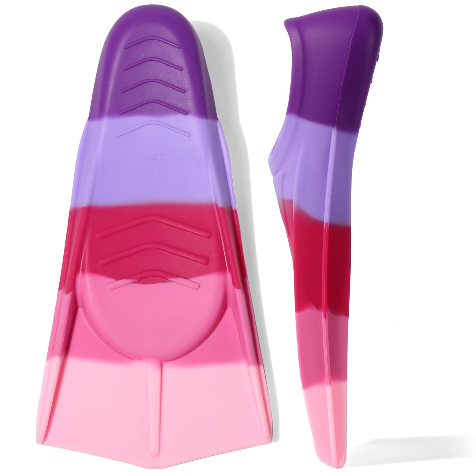 Kids Swim Fins - Short Blade Non-Slip Heel Pool Training Flippers for Youth, Lightweight Design for Swimming Lessons & Water Safety