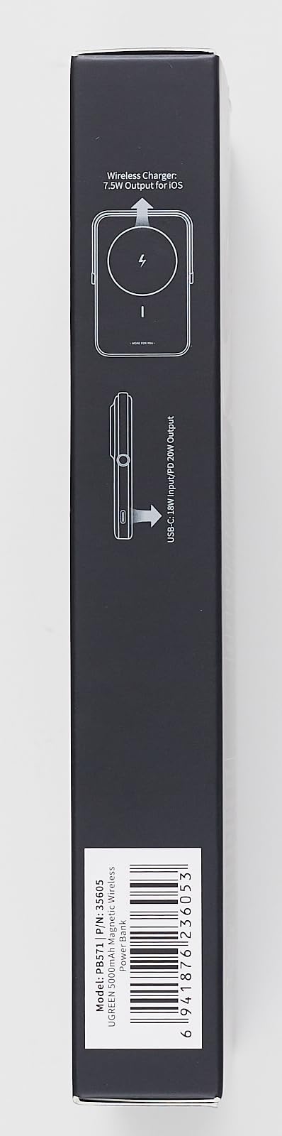 UGREEN 5000mAh Magnetic Wireless Power Bank - Magsafe Compatible Portable Charger with 20W USB-C Fast Charging for iPhone 15 Pro Max/15/14 Plus/13 Series (Black) | Perfect for Travel, Work & On-the-Go Charging