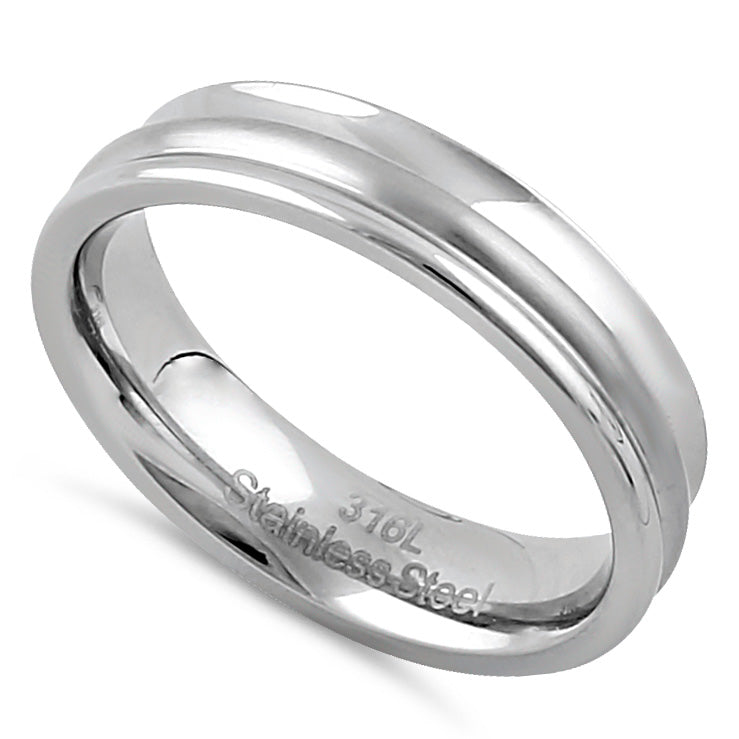 Premium 5mm Brushed Stainless Steel Men's Curved Wedding Band Ring - Durable & Comfortable for Everyday Wear, Anniversary, Proposal & Special Occasions