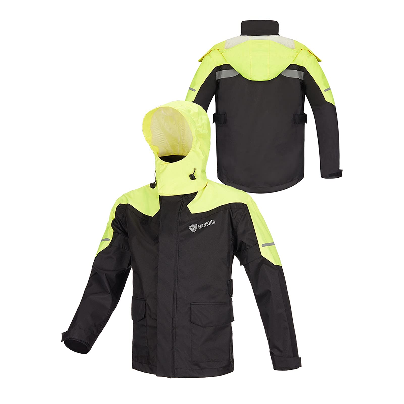Waterproof Rain Jacket with Hood for Men & Women - Lightweight Windproof Raincoat & Pants Set (Yellow, X-Large) - Outdoor Hiking, Camping & Commuting Protection