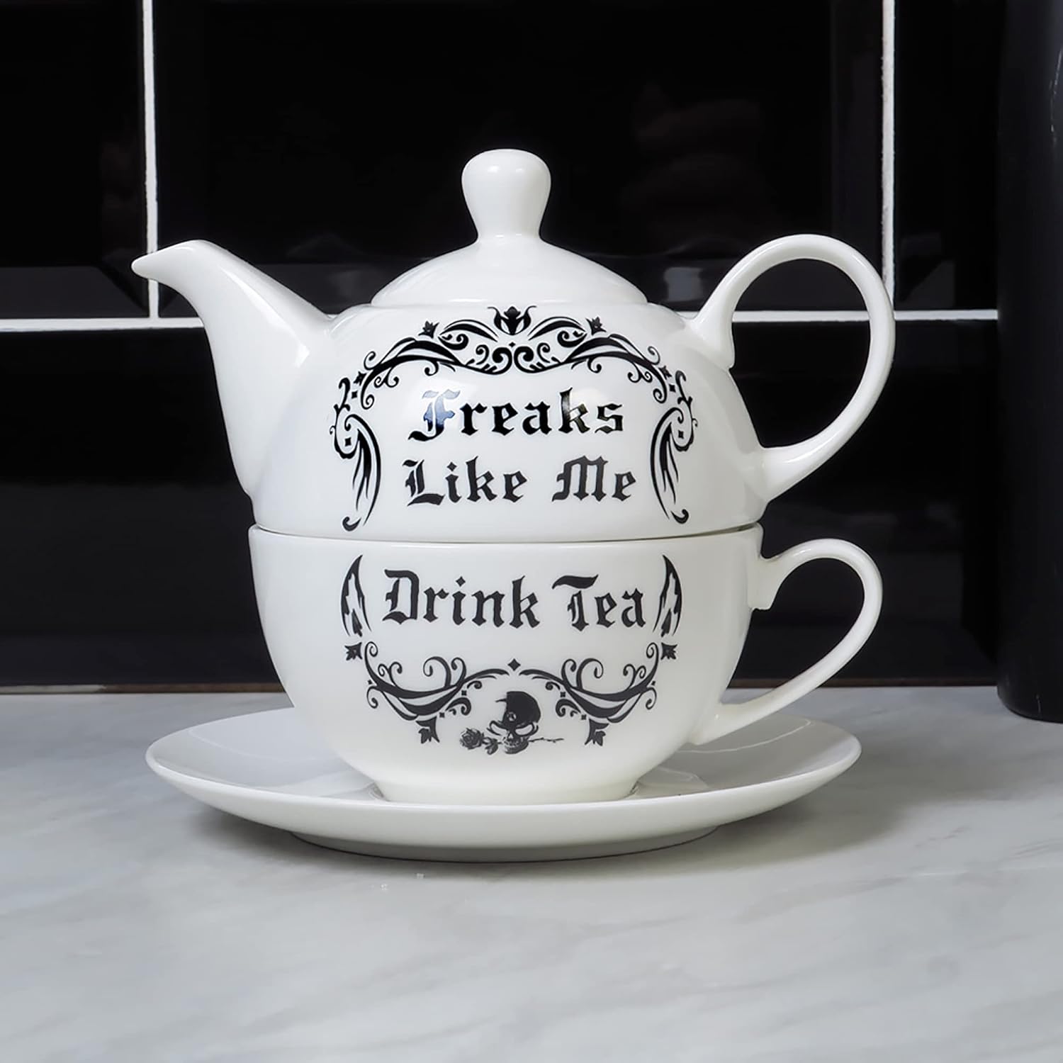 Alchemy Gothic Modern Kitchen Serveware Set - Unique Home Decor for Tea Lovers | Perfect for Afternoon Tea Parties & Gothic-Themed Dining