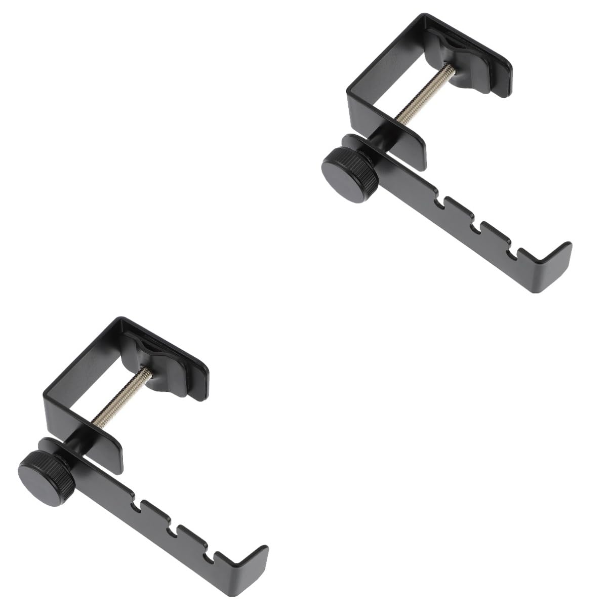 Zerodeko 2-Pack Headphone Stand Hooks - Adjustable Headset Holder for Desk, Wall Mount Headphone Organizer - Perfect for Gaming Setup, Office & Home Computer Accessories
