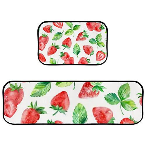 Watercolor Strawberry Pattern Red