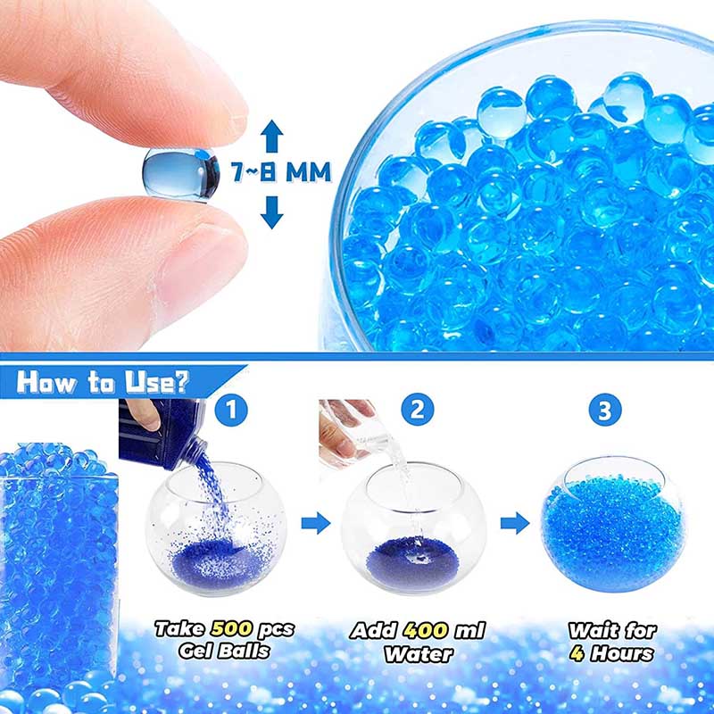 4 Packs Blue + 4 Packs Orange 80,000Pcs 7-8mm Gel Ball Beads for Water Guns, SplatRBall, Outdoor Games & Kids Activities