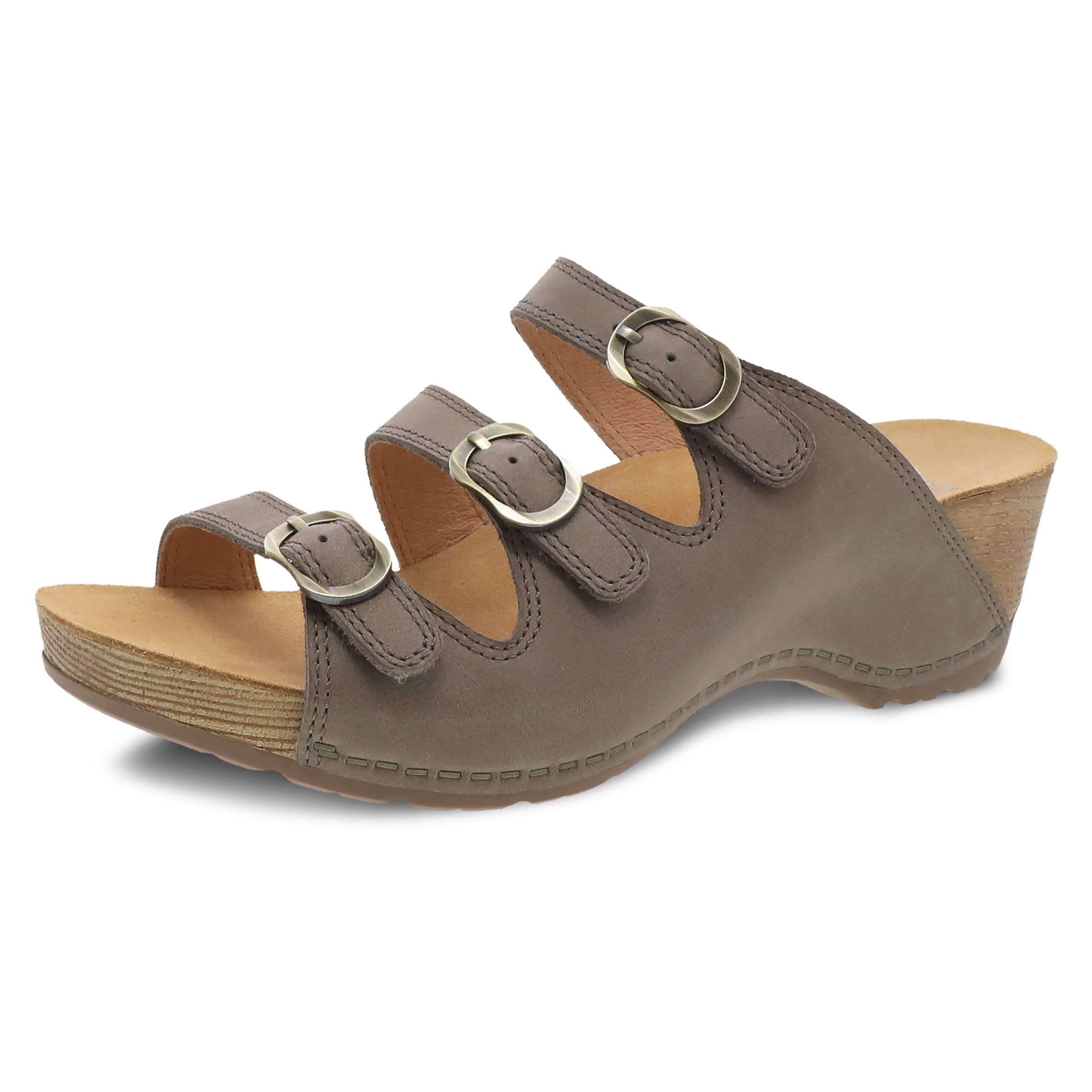 Dansko Women's Tarin Wedge Sandals - Slip On Comfortable Casual Shoes for Walking, Work & Summer Outfits