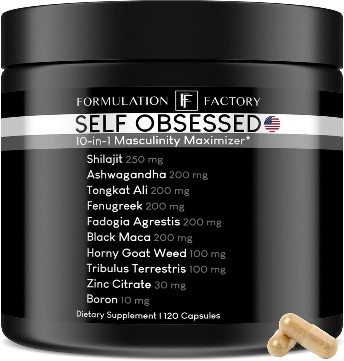 10-in-1 Men's Health Supplement with Shilajit, Tongkat Ali & Ashwagandha - Testosterone Booster, Muscle Growth, Energy & Strength Enhancer - 30-Day Supply - Perfect for Gym Performance & Post-Workout Recovery