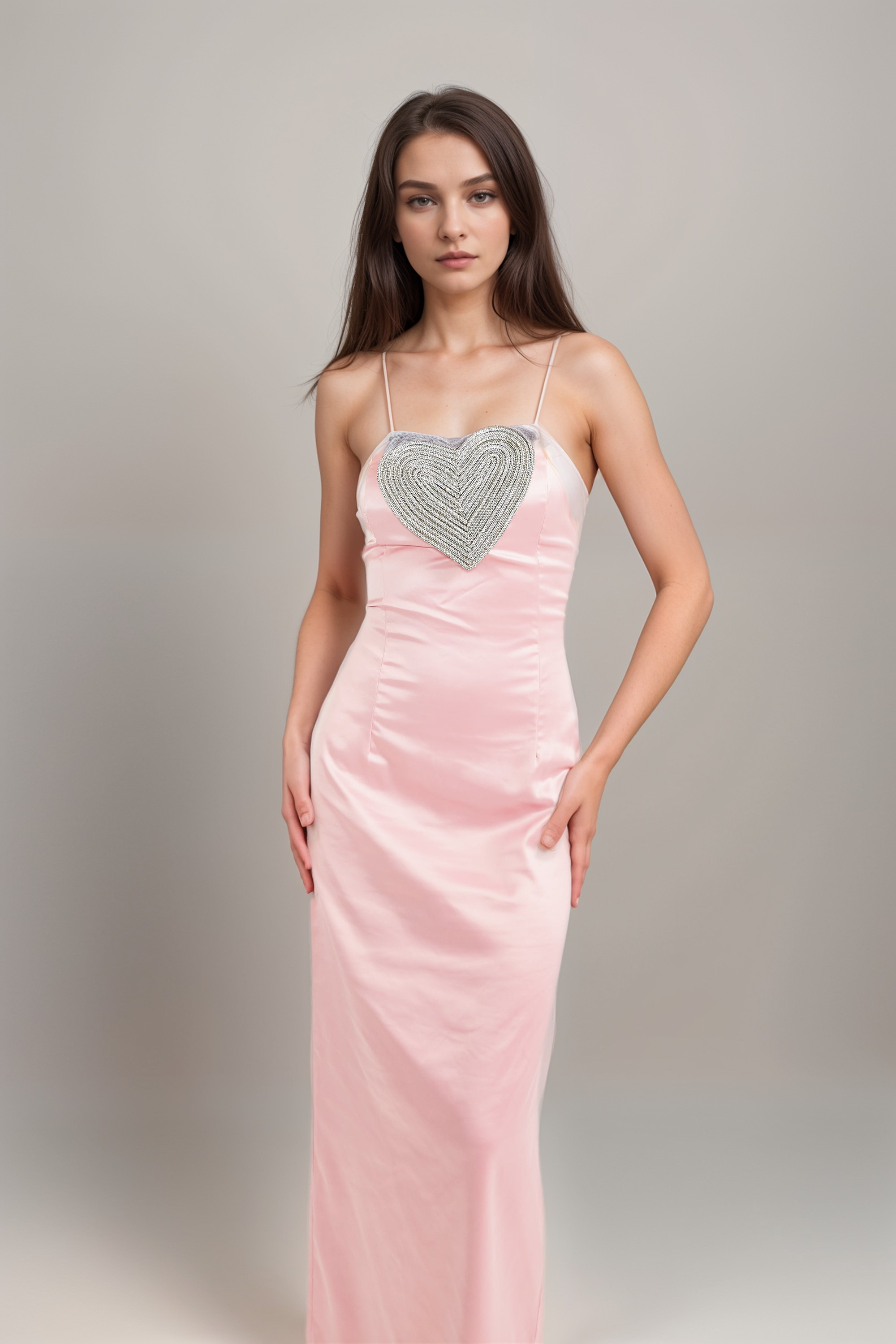 Elegant Clothilde Crystal Embellished Midi Dress for Women - Perfect for Weddings, Parties & Special Occasions