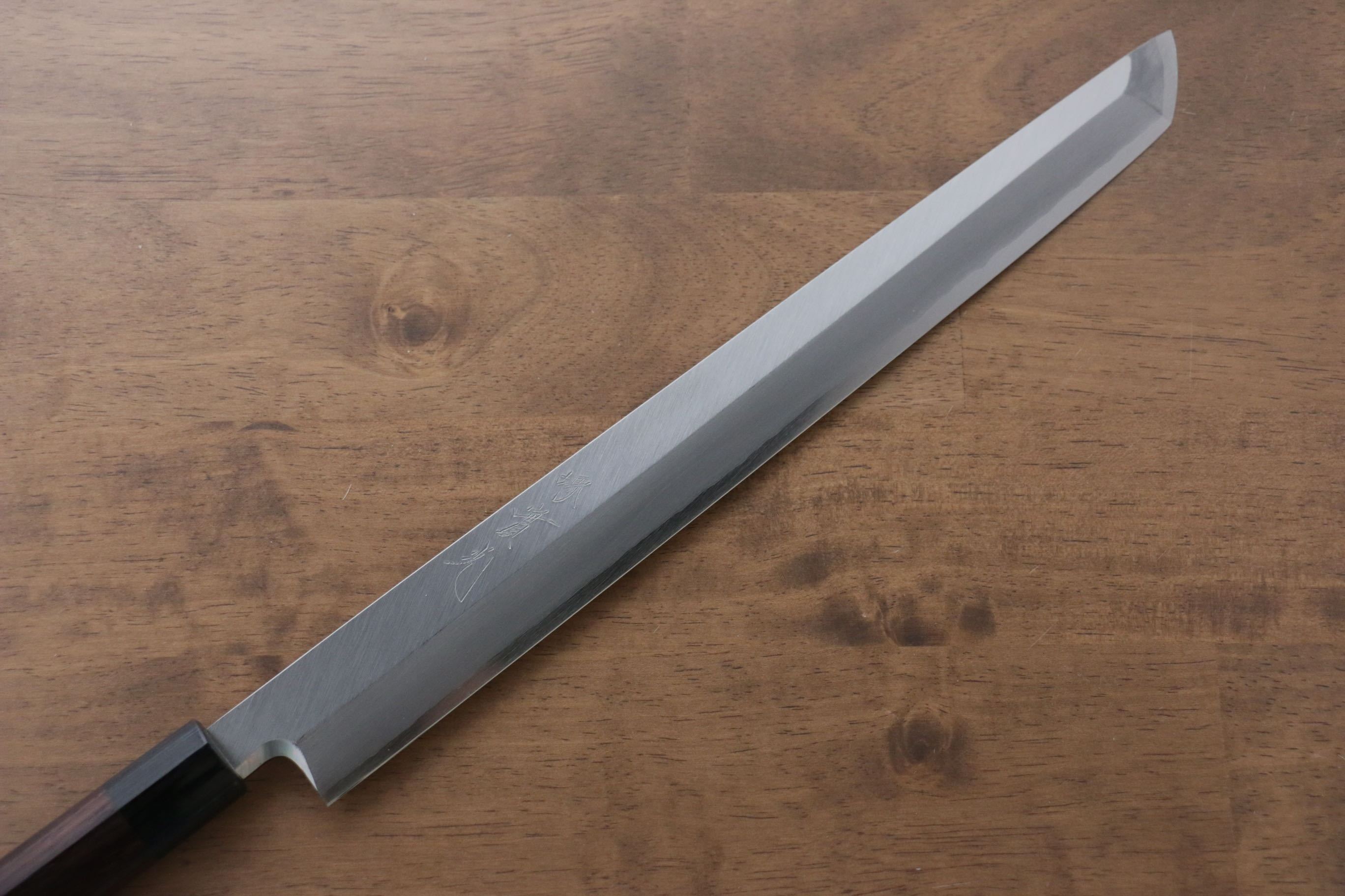 Premium Jikko Silver Steel No.3 Sakimaru Yanagiba 330mm - Japanese Sushi Knife with Ebony Handle - Perfect for Sushi Chefs & Professional Kitchen Use