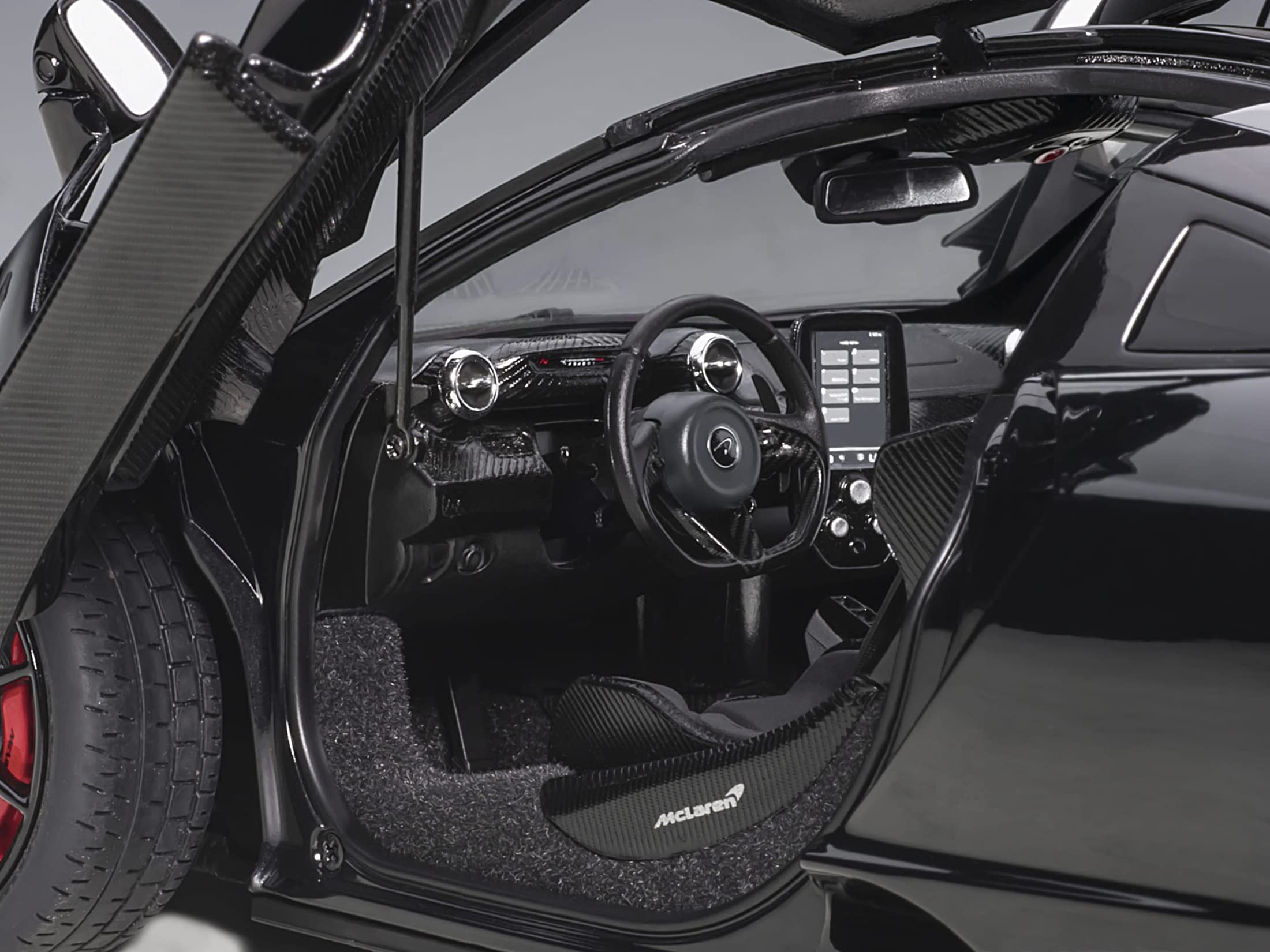 Autoart McLaren Senna Stealth Cosmos Black 1/18 Scale Diecast Model Car with Carbon Accents (76076) - Collectible Sports Car for Display & Racing Enthusiasts