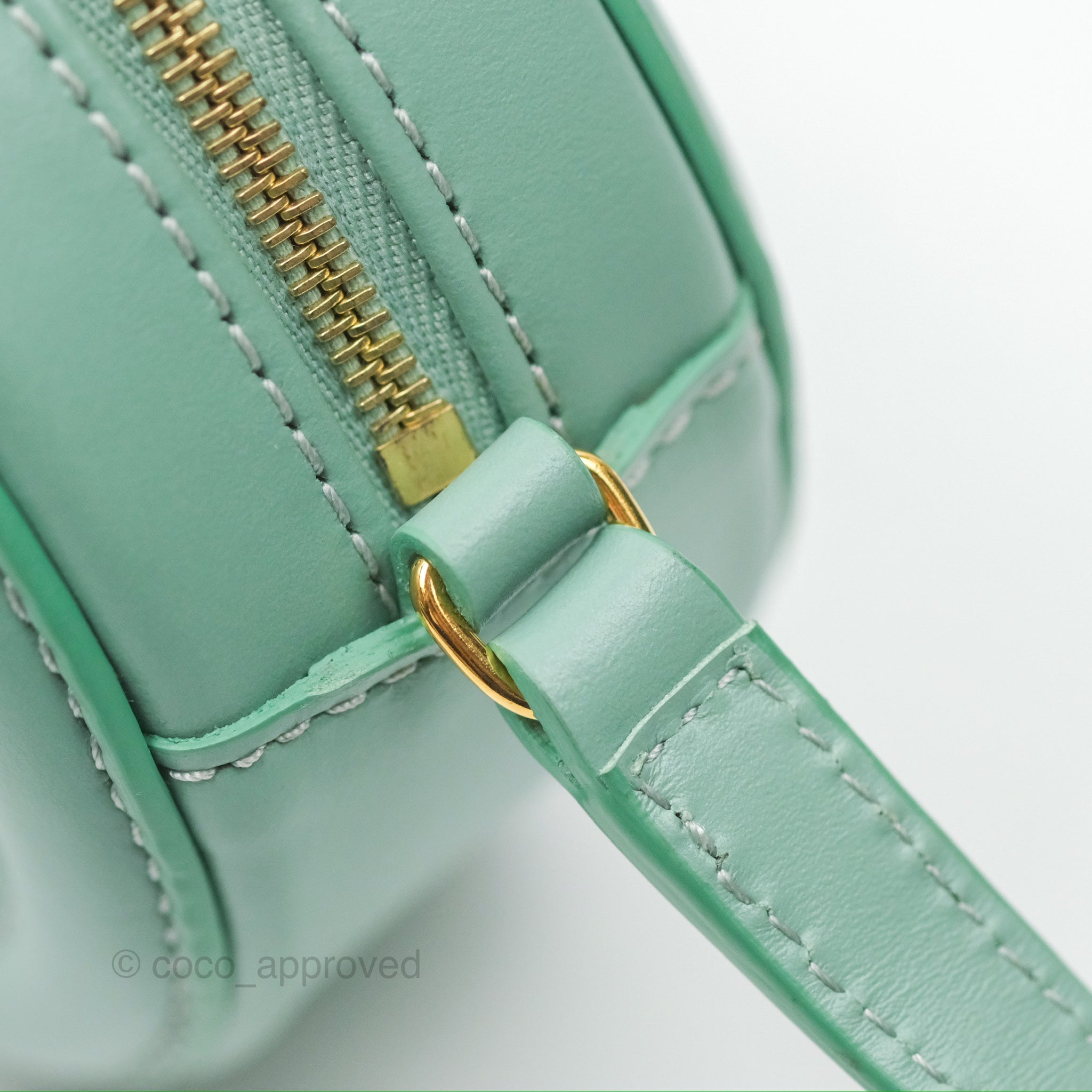 Celine Oval Bag Triomphe in Ice Mint Calfskin Leather - Luxury Crossbody Purse for Women, Perfect for Date Night & Evening Events
