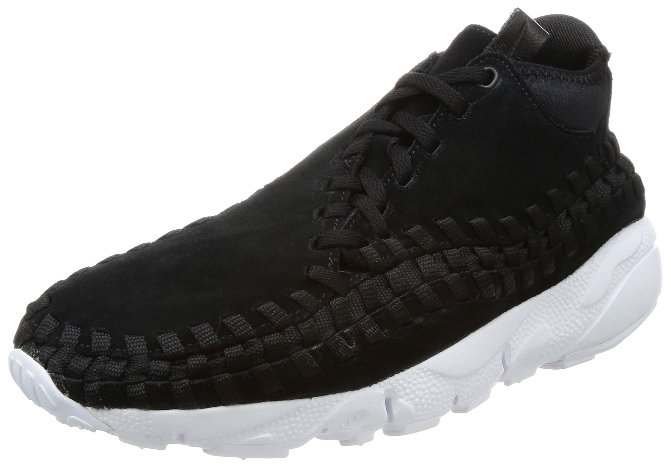 Nike Men's Air Footscape Woven Chukka Sneakers - Black/White - Size 8.5 M US - Comfortable Casual & Athletic Shoes for Walking, Running, and Everyday Wear