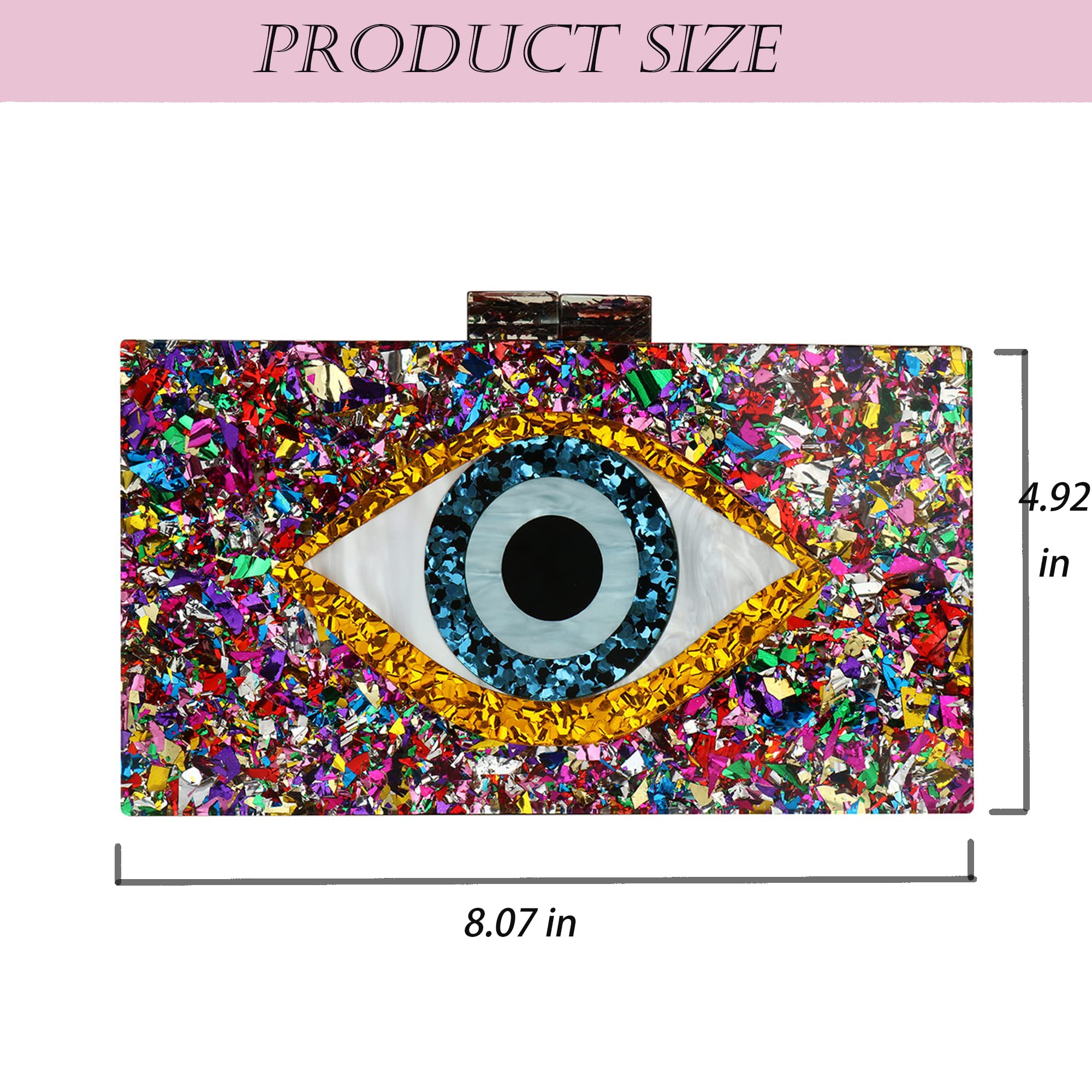 Elegant Acrylic Women's Clutches & Evening Bags - Multicolor Shoulder Crossbody Purse for Wedding, Prom, Party & Formal Occasions | Perfect for Cocktail Events, Date Nights & Special Celebrations