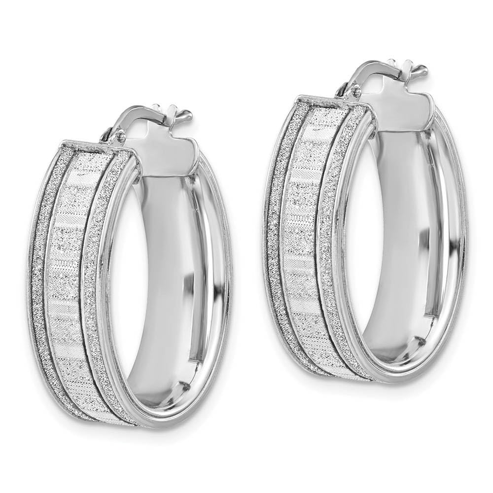 Sterling Silver 8mm Glitter Hoop Earrings for Parties & Gifts