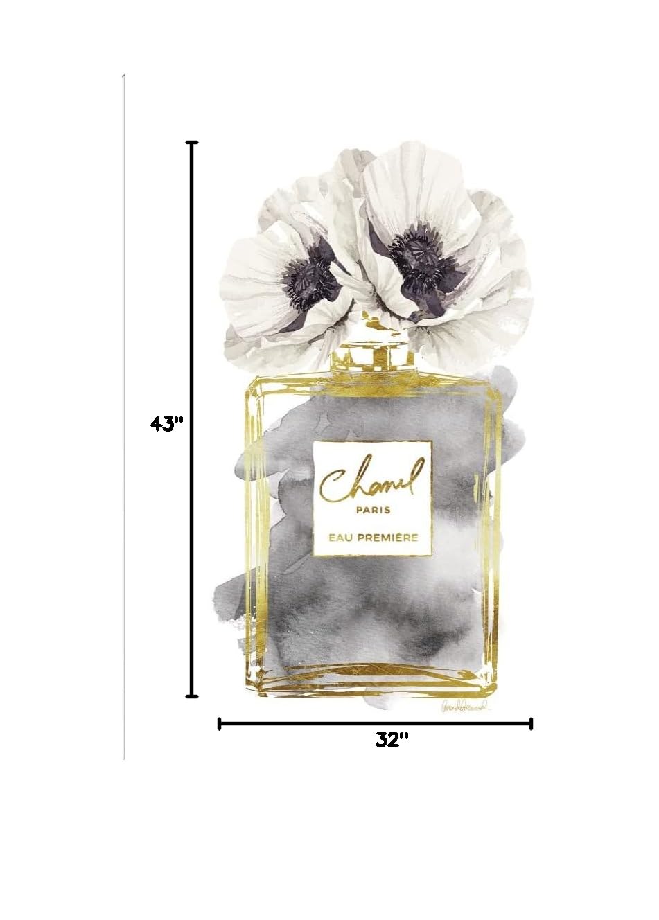 Fine Art Canvas Perfume Bottle Bouquet III Wall Painting by Amanda Greenwood - Modern Home Decor for Living Room, Bedroom, Office - Ready to Hang 32x43 Inches - Perfect for Gifts, Housewarming & Interior Design