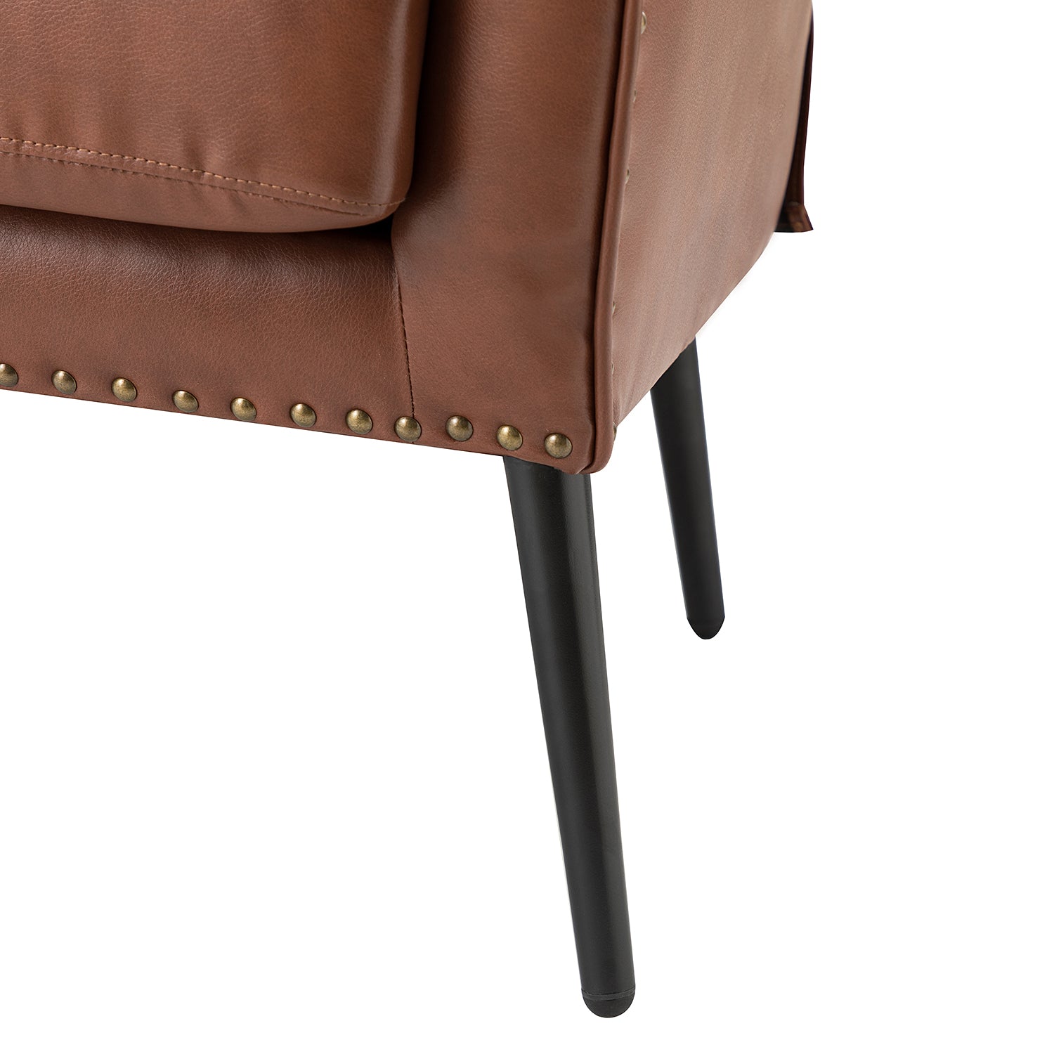 Stylish Shepherd Wingback Vegan Leather Armchair - Modern PU Leather Accent Chair for Living Room, Bedroom & Office - Comfortable Mid-Century Design with Optional Types