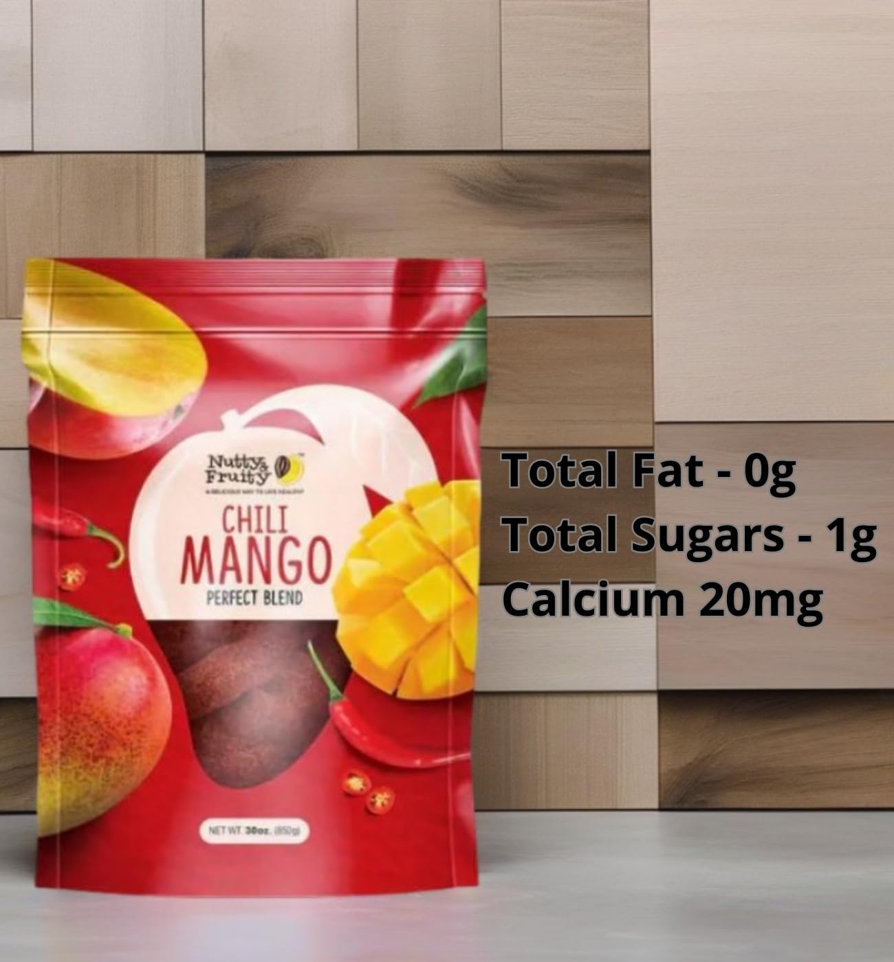 Spicy Dried Mango Slices - Hot Chili Mango Snack, 30oz Resealable Bag | Gluten-Free, Non-GMO, No Artificial Colors | Rich in Vitamin C | Perfect for Office Snacks, Road Trips & Healthy On-The-Go Treats