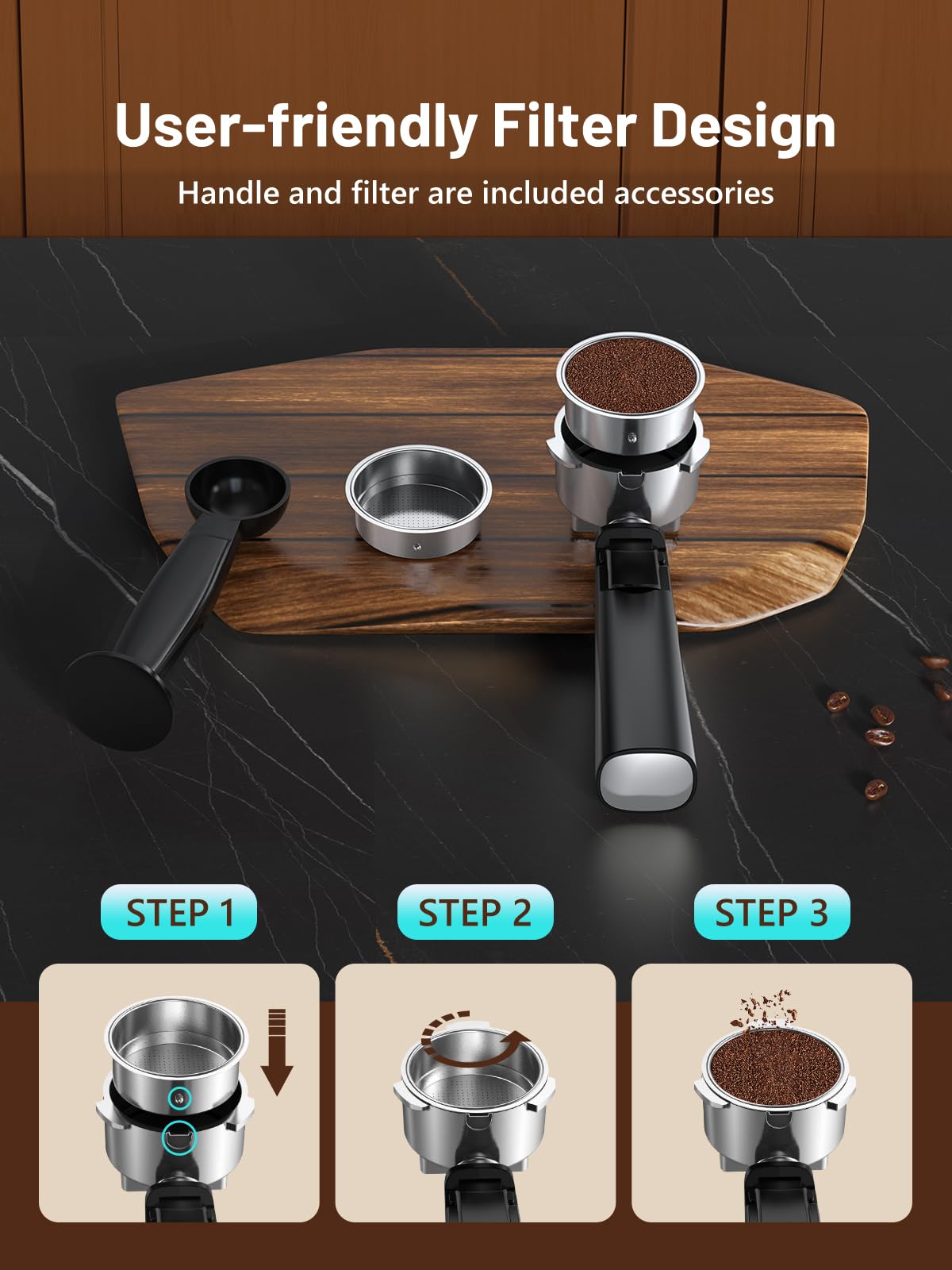 20 Bar Professional Espresso Coffee Machine with Milk Frother - Compact Stainless Steel Coffee Maker for Hot & Iced Cappuccino, Latte - Perfect for Home, Office and Coffee Shop Use
