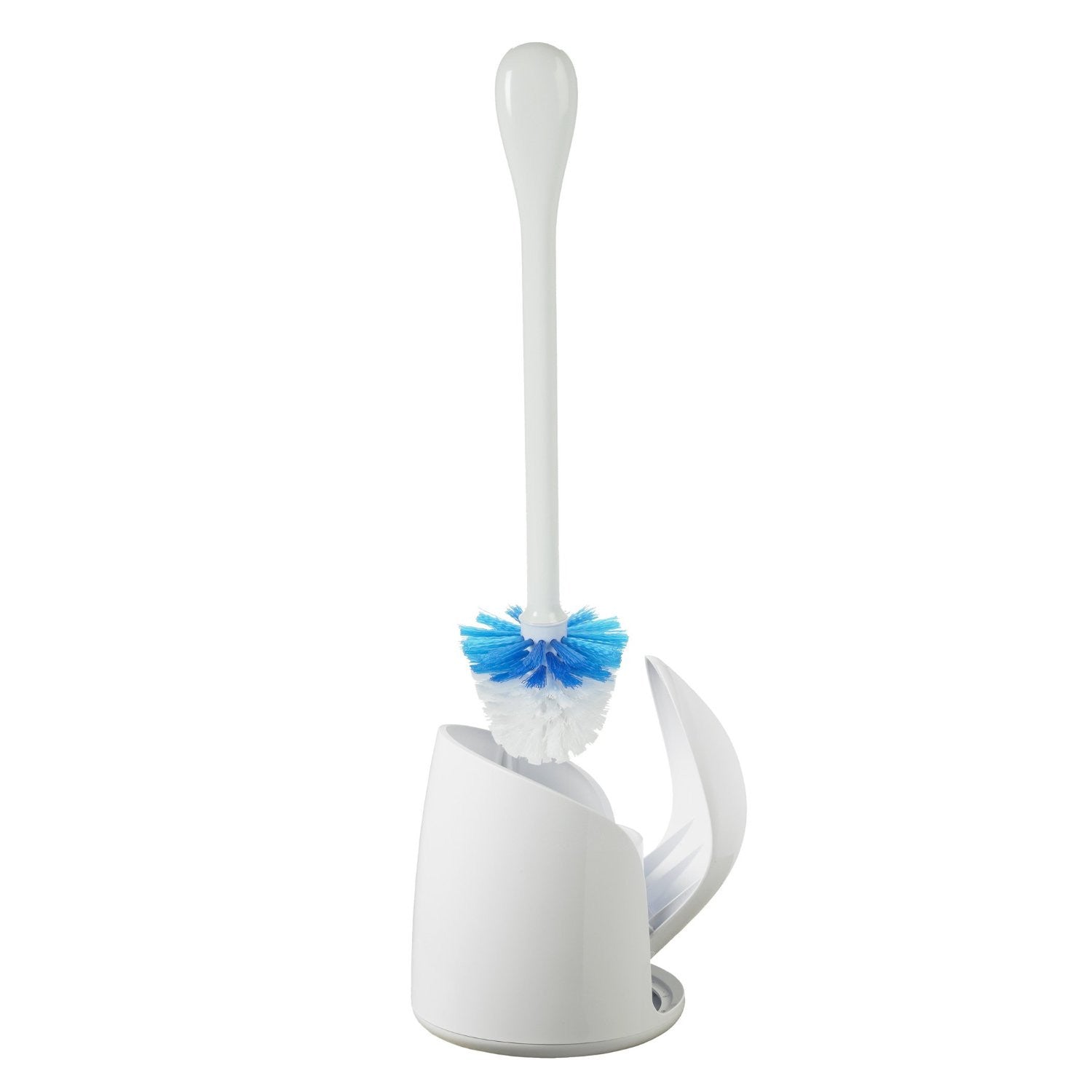 OXO Compact Toilet Brush with Holder - Space-Saving Bathroom Cleaning Tool for Small Spaces | Ideal for Apartments, RVs & Tight Bathrooms