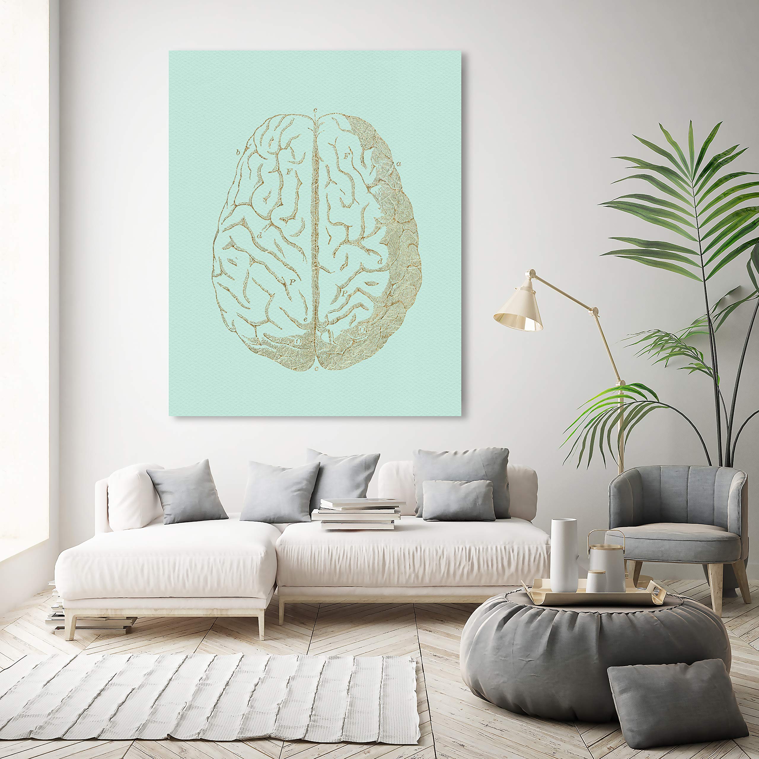 Oliver Gal Artist Co. 'Intelligence is Sexy' Canvas Wall Art Print - 36x45 Inch Green & Gold Home Decor for Office, Classroom & Library - Motivational Education Artwork