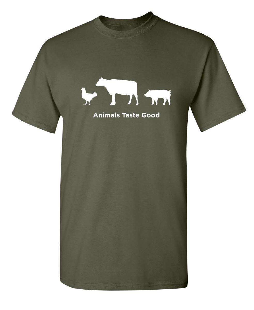Funny BBQ Grilling T-Shirt for Meat Lovers - Animals Taste Good Cookout Gag Gift - Perfect for BBQ Parties, Camping & Outdoor Grilling Events