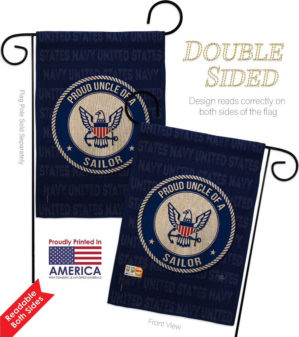 Double-Sided US Navy Seabee Garden Flag 28x40 Inch - Patriotic Military Veteran Yard Banner, Made in USA - Perfect for Armed Forces Appreciation, Memorial Day & Veterans Day Decor