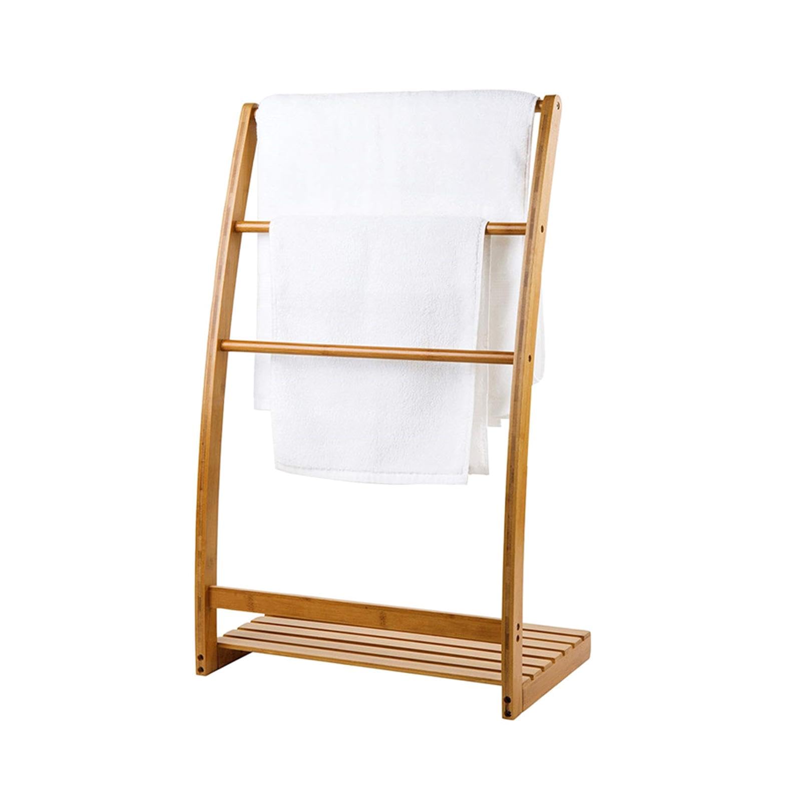 CALANDIS® Freestanding Towel Holder with 3 Rails - Sturdy Bathroom Organizer for Washcloths & Small Towels | Space-Saving Storage Solution for Bathroom, Kitchen, or Laundry Room