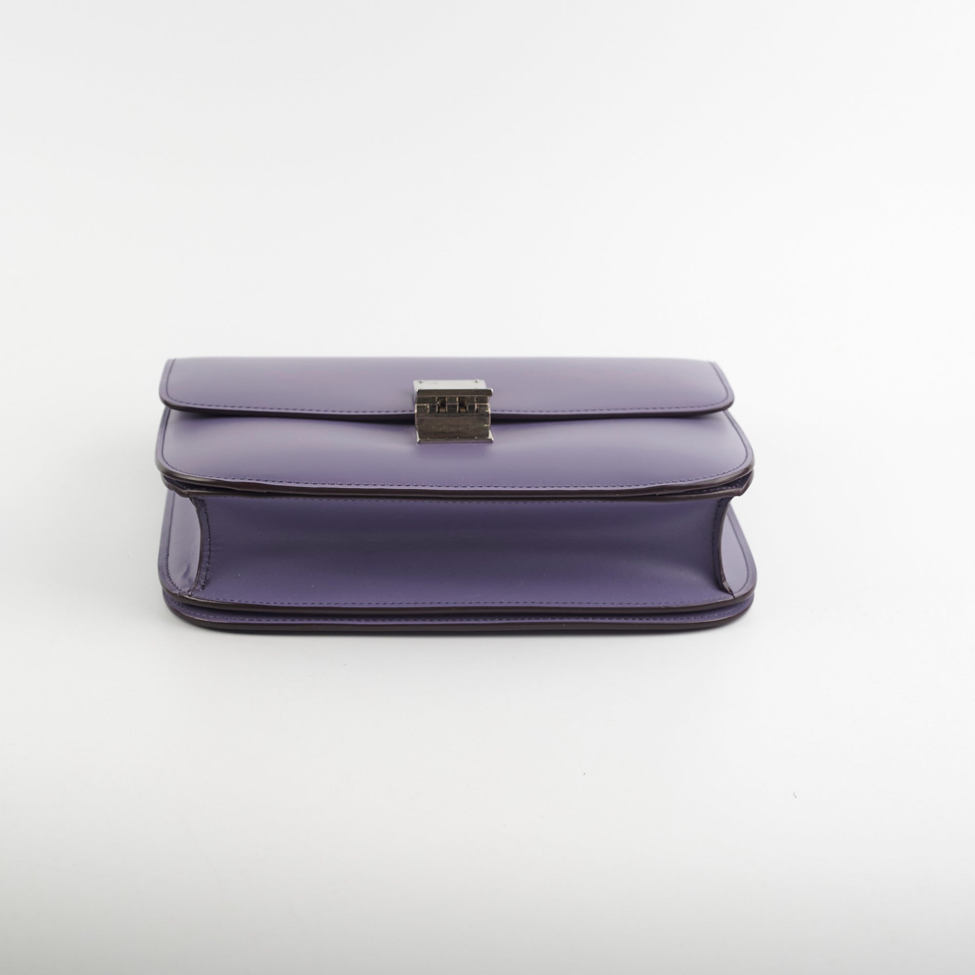 Celine Medium Purple Box Shoulder Bag for Women | Luxury Leather Crossbody Purse | Perfect for Work, Travel & Evening Out