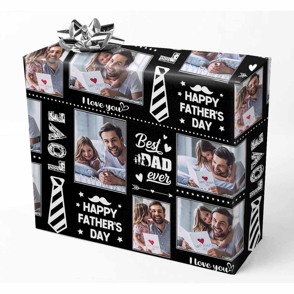 Personalized Father's Day Wrapping Paper - 2 Rolls for Dad Gifts & Celebrations