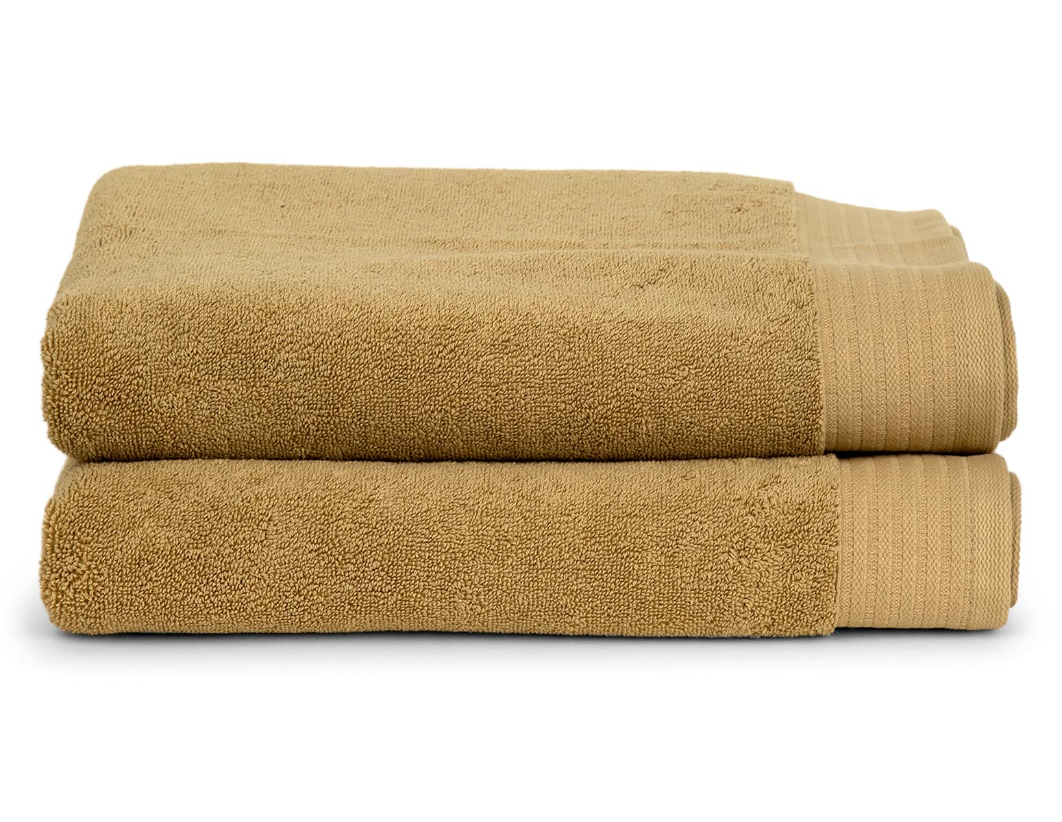 Luxury Bath Towels Set of 2 - 100% Long Staple Turkish Cotton, Ultra Soft & Highly Absorbent - Beige Spa Towels for Bathroom, Hotel & Gift Use