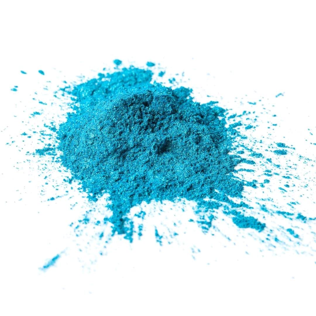 Purenso Select - Natural Turquoise Mica Powder (10g) | Premium Cosmetic Grade Pigment for DIY Soap Making, Candle Crafting, Lip Gloss, Nail Art, Bath Bombs & Resin Jewelry | Vibrant Color for Arts & Crafts Projects