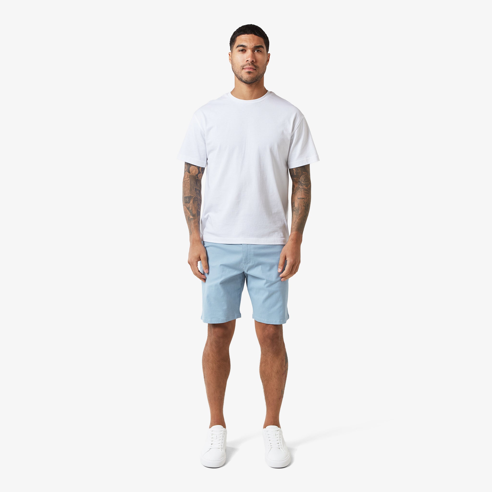 Men's Relaxed Fit Chino Shorts in Blue - Comfortable Casual Wear for Summer, Beach, and Outdoor Activities