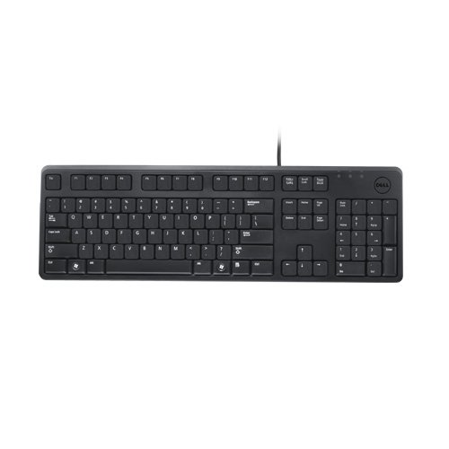 Dell USB Keyboard N282F - Wired Computer Keyboard for PC, Laptop, Desktop - Ergonomic Design with Polish Layout - Perfect for Office, Home, and Gaming Use