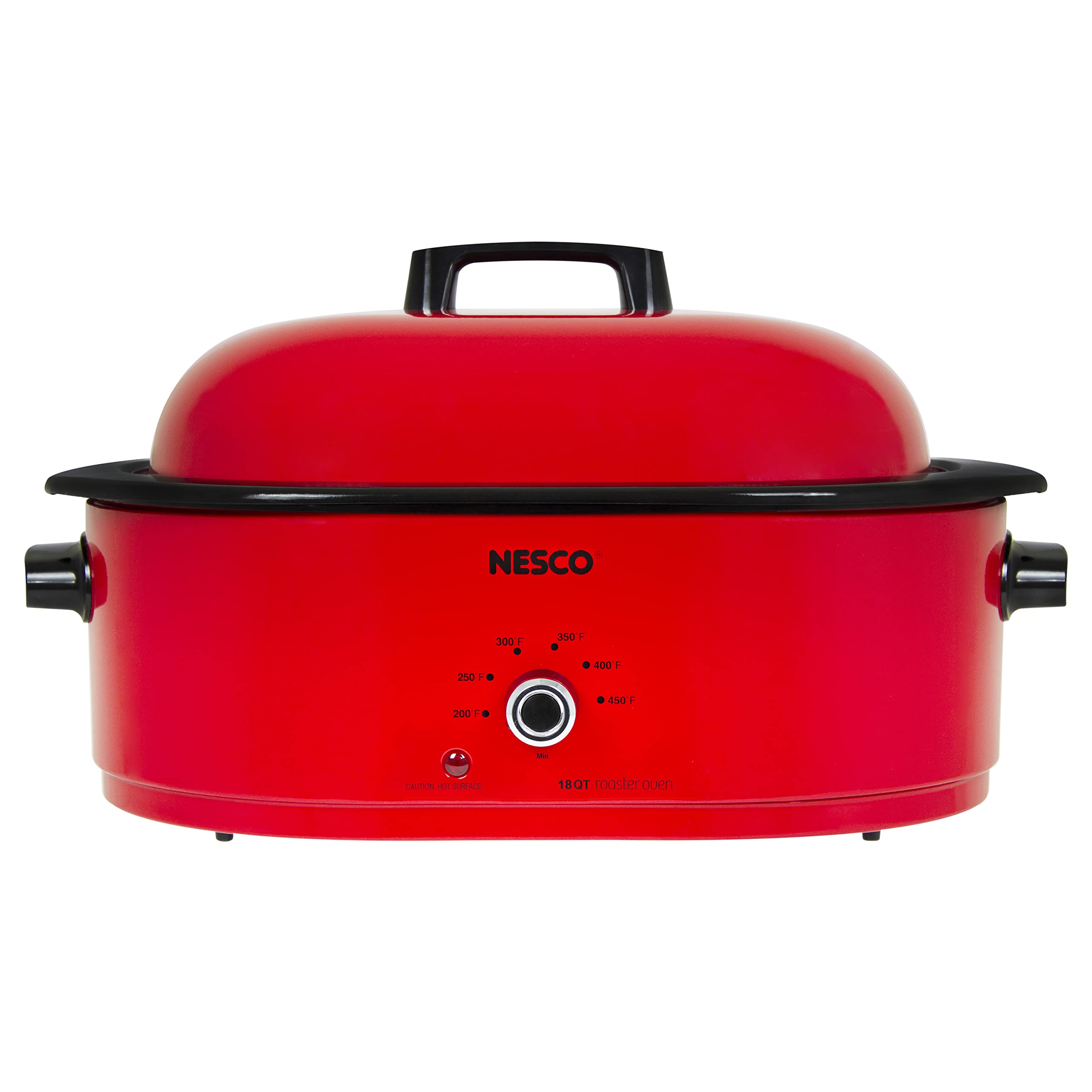Nesco 18 Quart Roaster Slow Cooker - Large Capacity Electric Slow Cooker for Family Gatherings, Potlucks & Holiday Meals | Red Countertop Appliance for Roasting, Braising & Slow Cooking