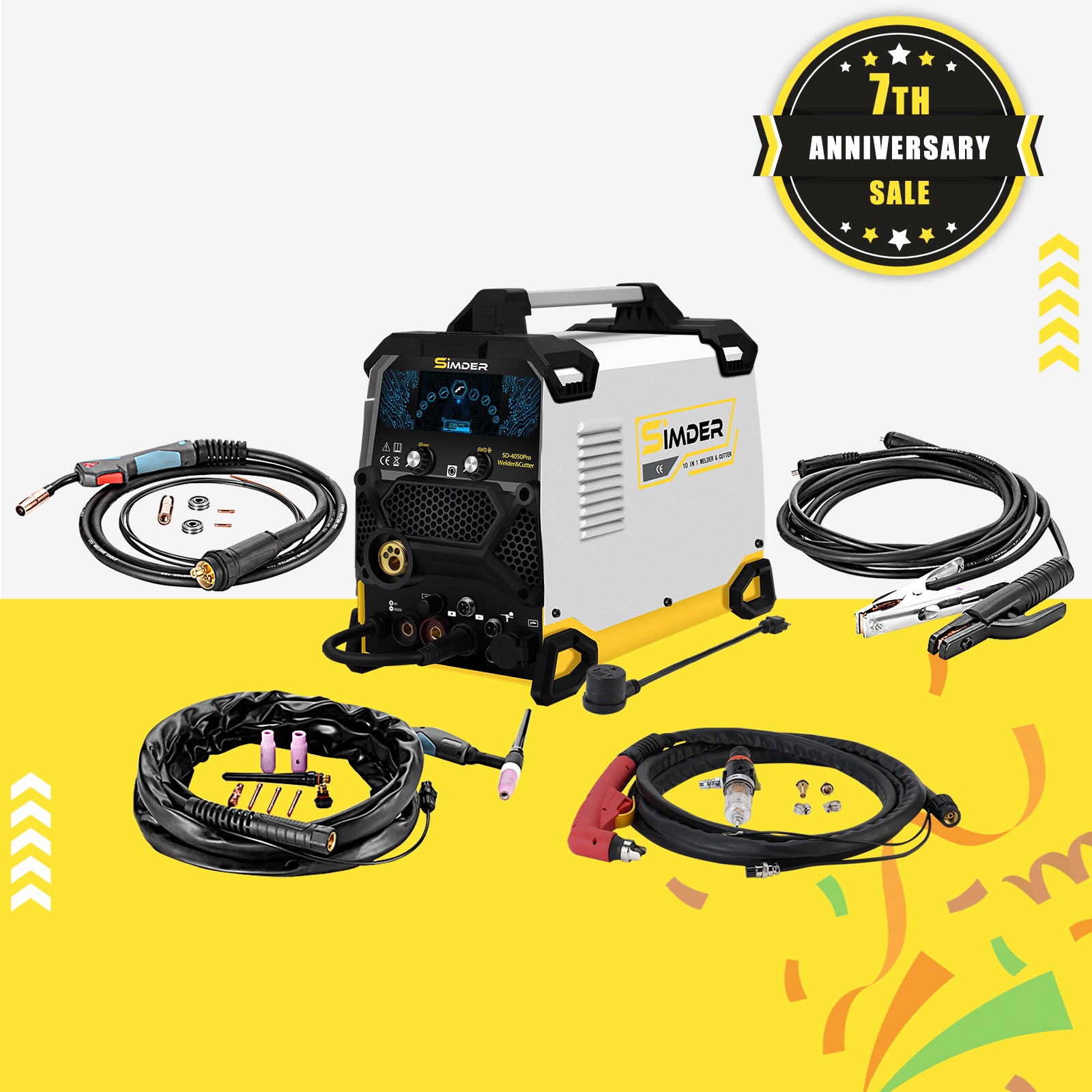 SSimder SD 4050Pro 10-in-1 Aluminum Welder and Cutter Kit - Professional Metal Welding & Cutting Tool for DIY, Home Repair, Automotive, and Metal Fabrication Projects