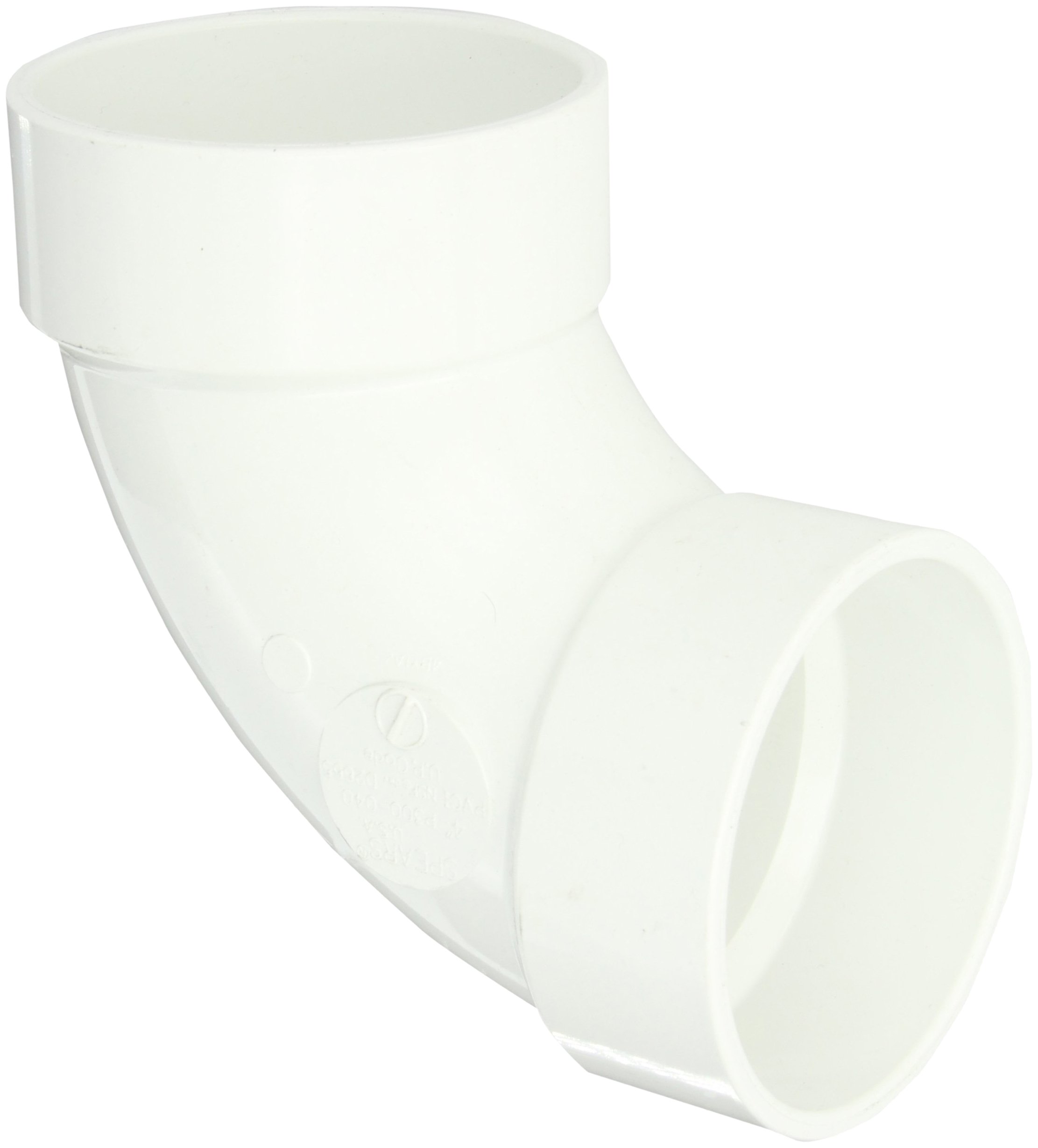 Spears P300 Series PVC DWV Pipe Fitting - 1/4 Bend Elbow with 6