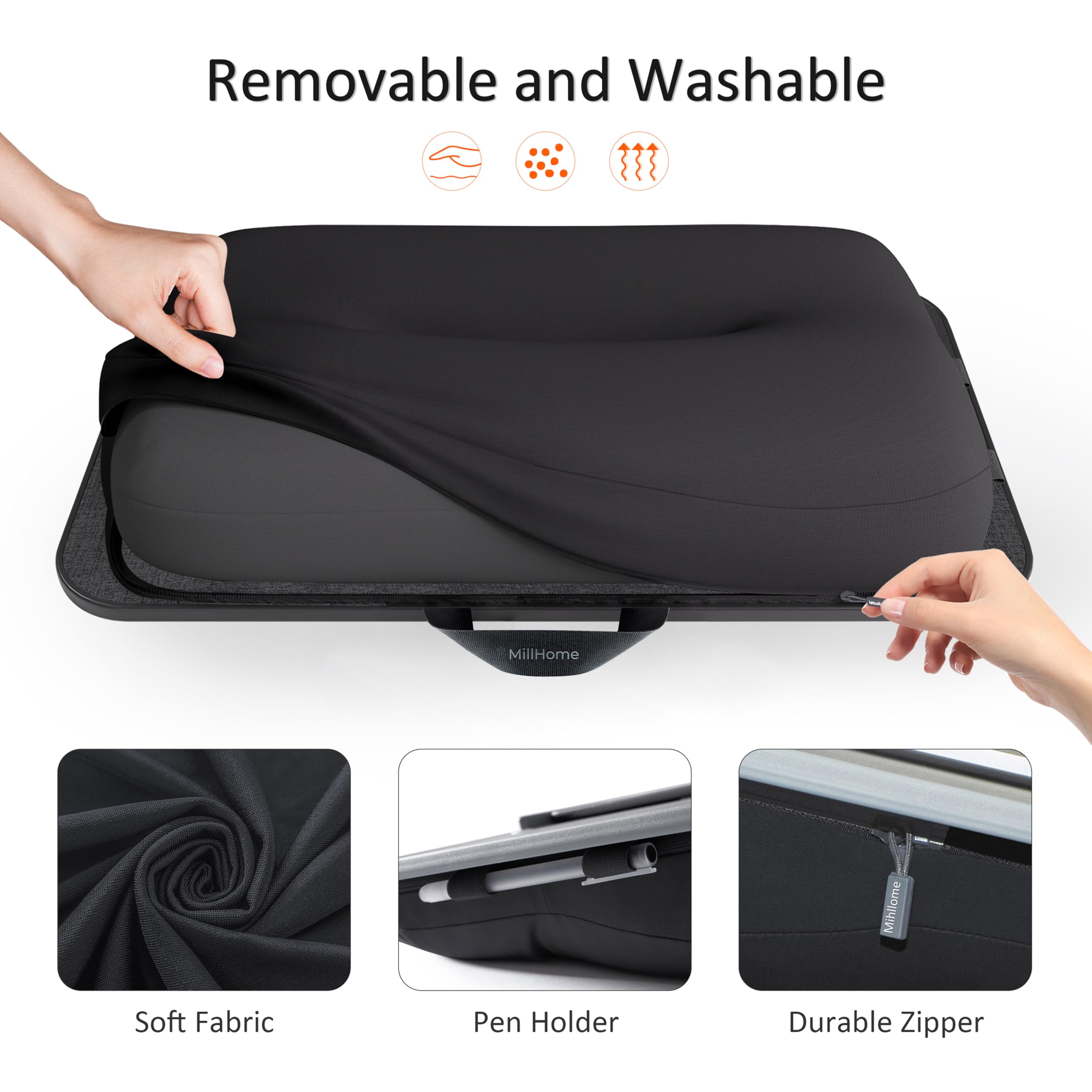 Portable Laptop Lap Desk with Cushion for 17