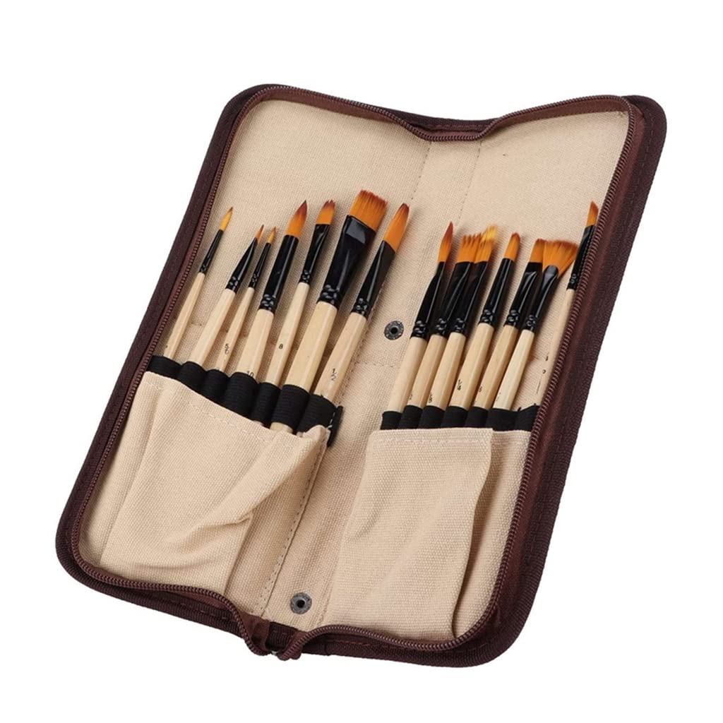 Xinlinlin 14 PCS Professional Oil Painting Brush Set - Artist & Student Paint Brushes Kit for Watercolor, Gouache, Acrylic - Perfect for Canvas, Paper, Wood & DIY Art Projects