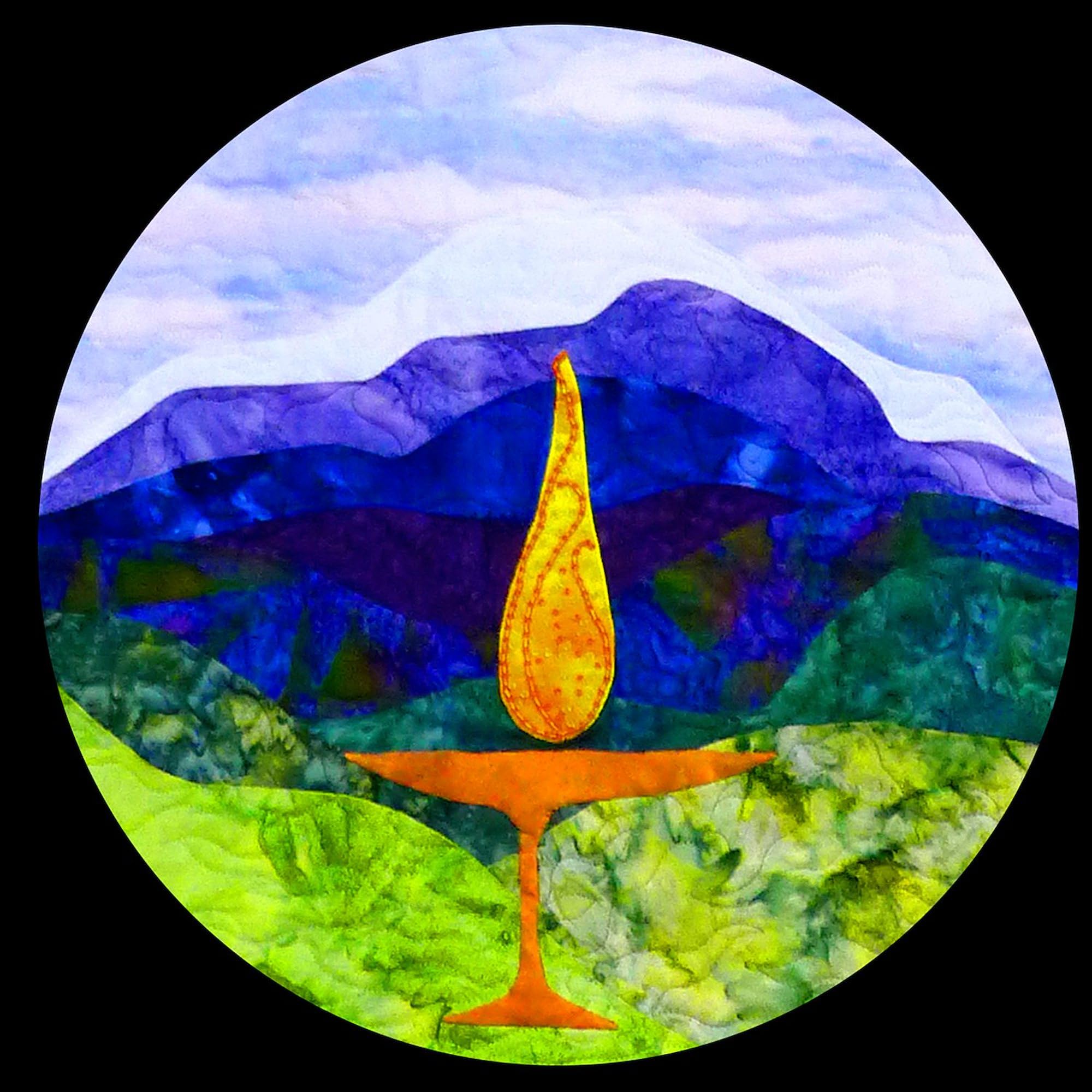 Mountains Chalice Circle Square Sticker - 3x3 Inch Bumper Sticker, Car Decal for Windows, Laptops & Water Bottles | Durable Vinyl, Weatherproof Outdoor Use
