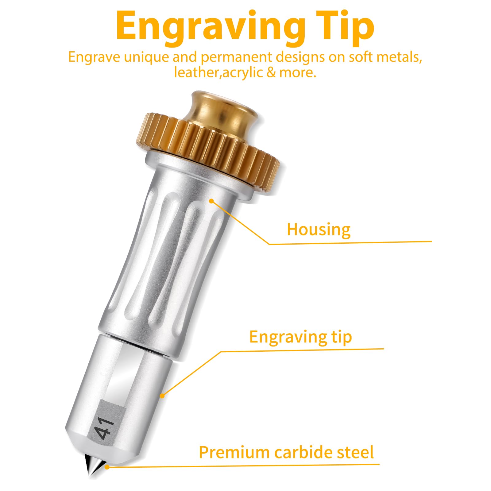Premium Carbide Engraving Tip & Drive Housing Compatible with Cricut Maker/Maker 3 - Durable Engraving Tool for Glass, Acrylic, Metal, Wood - Perfect for DIY Crafts, Personalized Gifts & Home Decor Projects