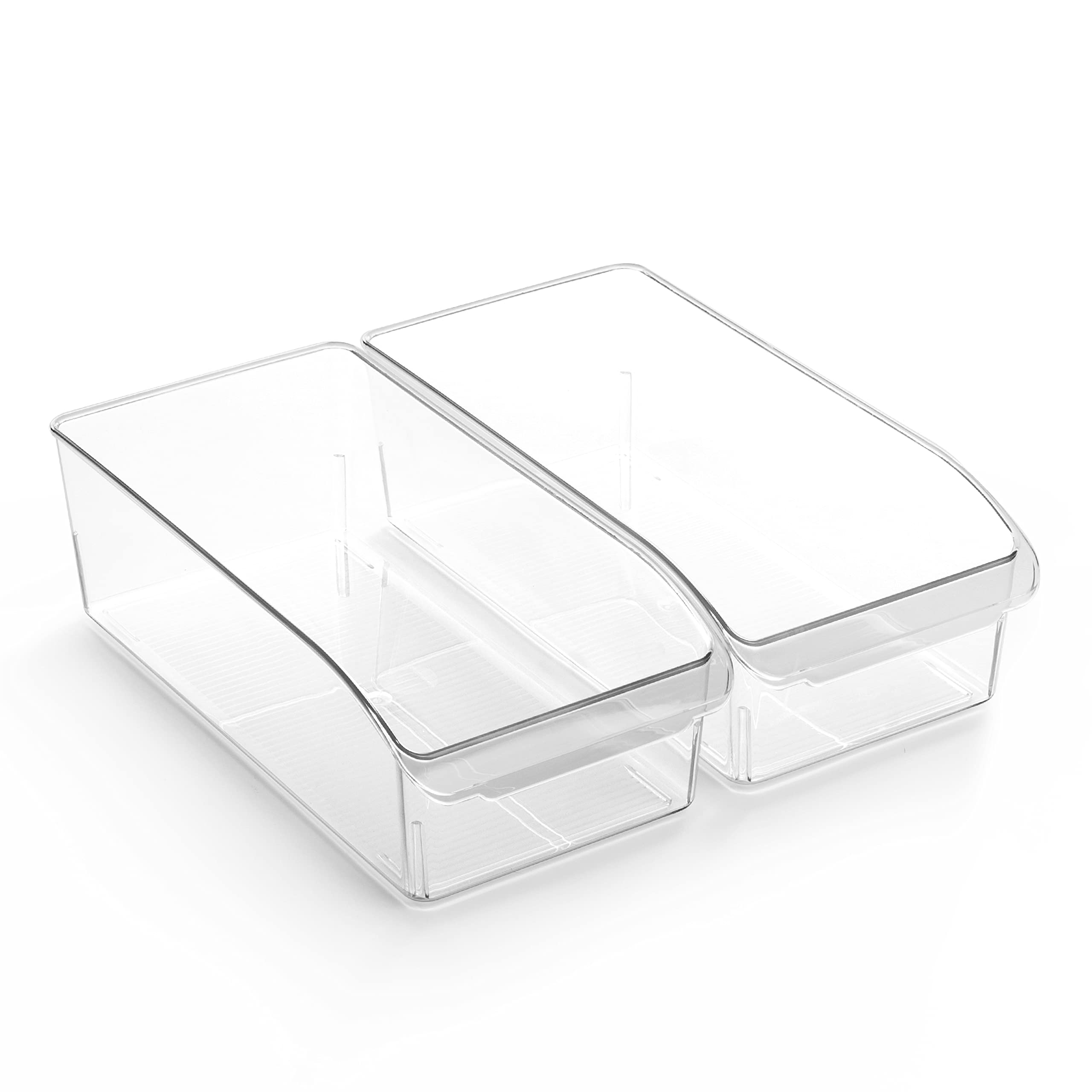 BINO Plastic Storage Bins Small - The Curve Collection | Multi-Purpose Organizer Bins for Kitchen, Pantry, Home & Fridge Organization | Space-Saving Storage Containers for Food, Toys & Closet Organization | Perfect for Home, Office & Dorm Room Storage Solutions