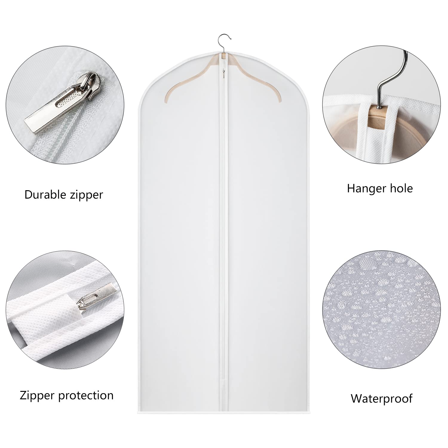 Univivi 16-Pack Clear Garment Bags for Dresses & Suits, 24