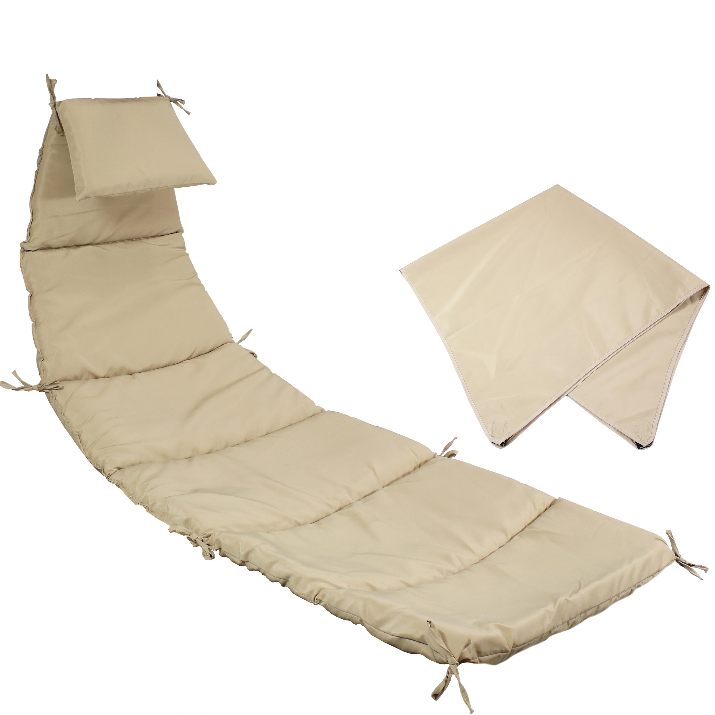Sunnydaze Hanging Lounge Chair Replacement Cushion & Umbrella Set - Outdoor Patio, Garden, Poolside Relaxation Accessories