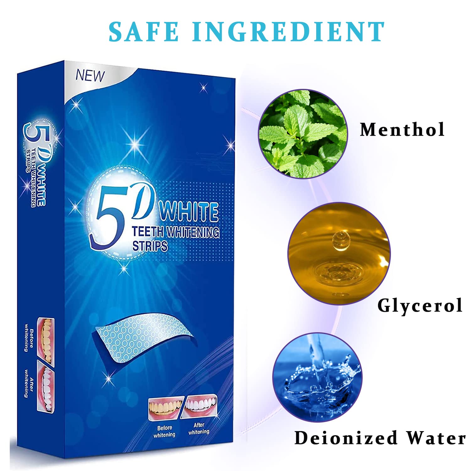 Professional Teeth Whitening Strips for Effective Stain Removal - Brighten Smile at Home | Fast & Safe Dental Bleaching for Coffee, Wine & Smoking Stains