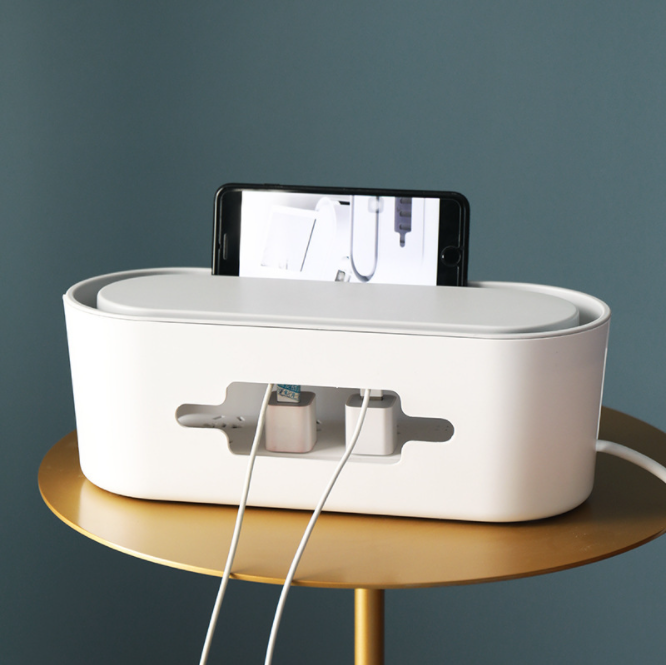 Cable Management Box - Large Cord Organizer for Home & Office - Hide Wires & Cables Neatly - Perfect for TV Stand, Desk, and Entertainment Center Organization