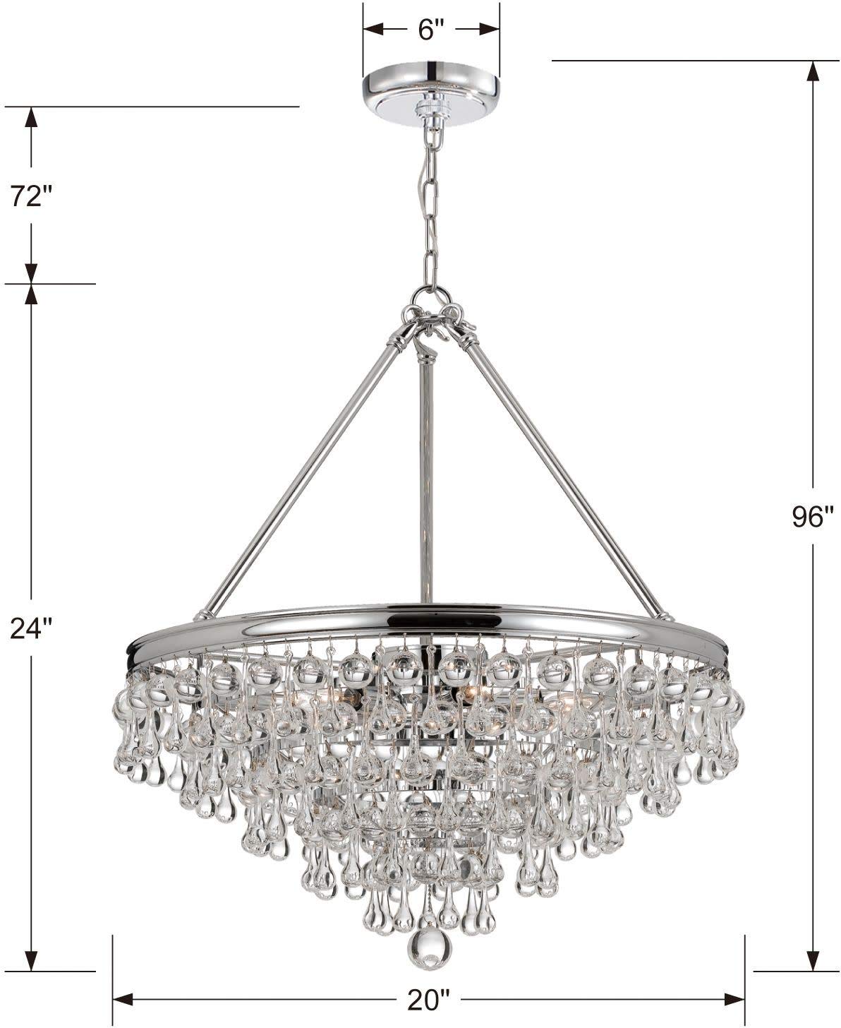 Crystorama Calypso 6-Light Crystal Chandelier with Teardrop Accents in Vibrant Gold - Elegant Dining Room Lighting for Home Decor